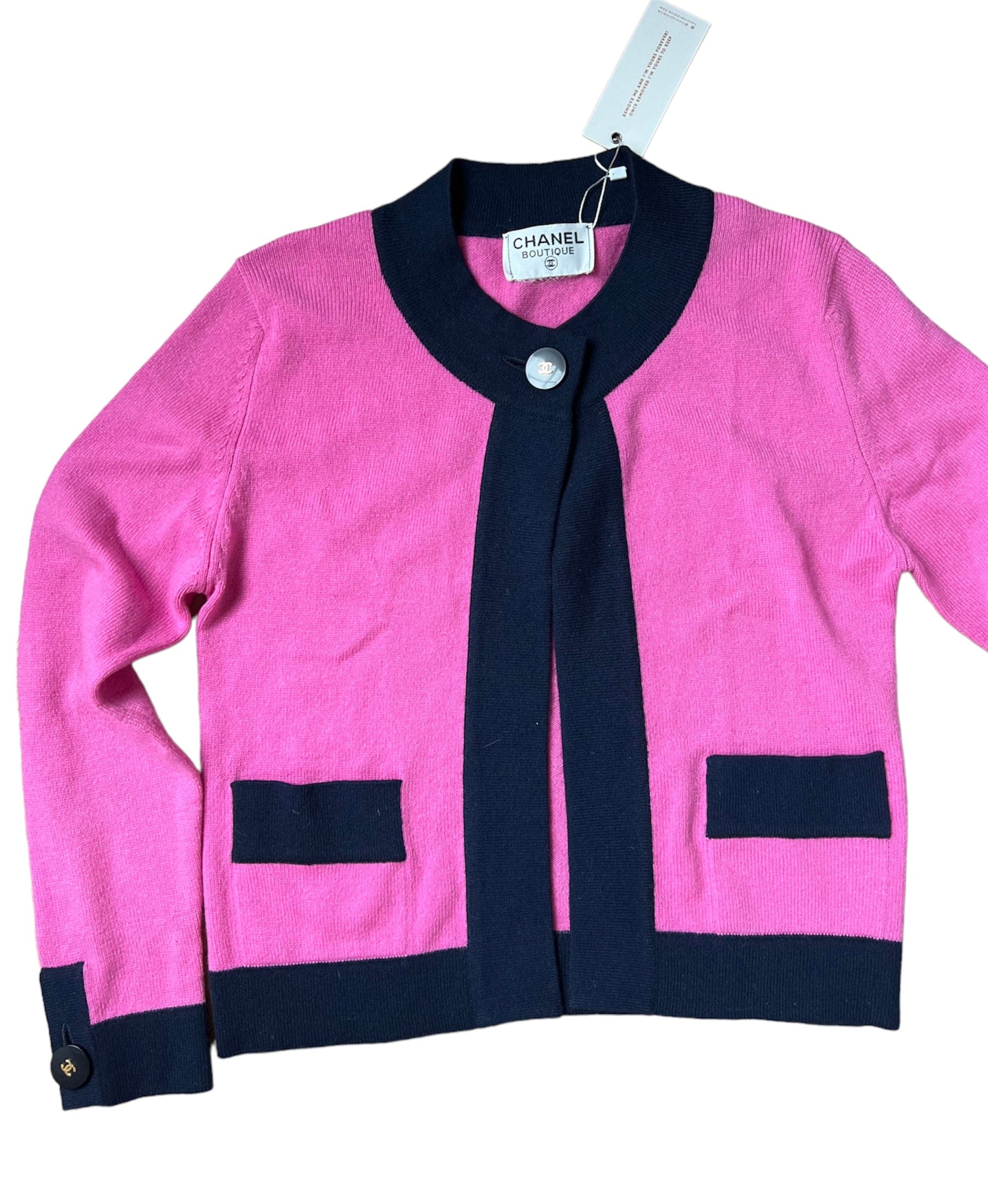 Chanel Chanel Cashmere Cardigan Pink/Navy ASL8852