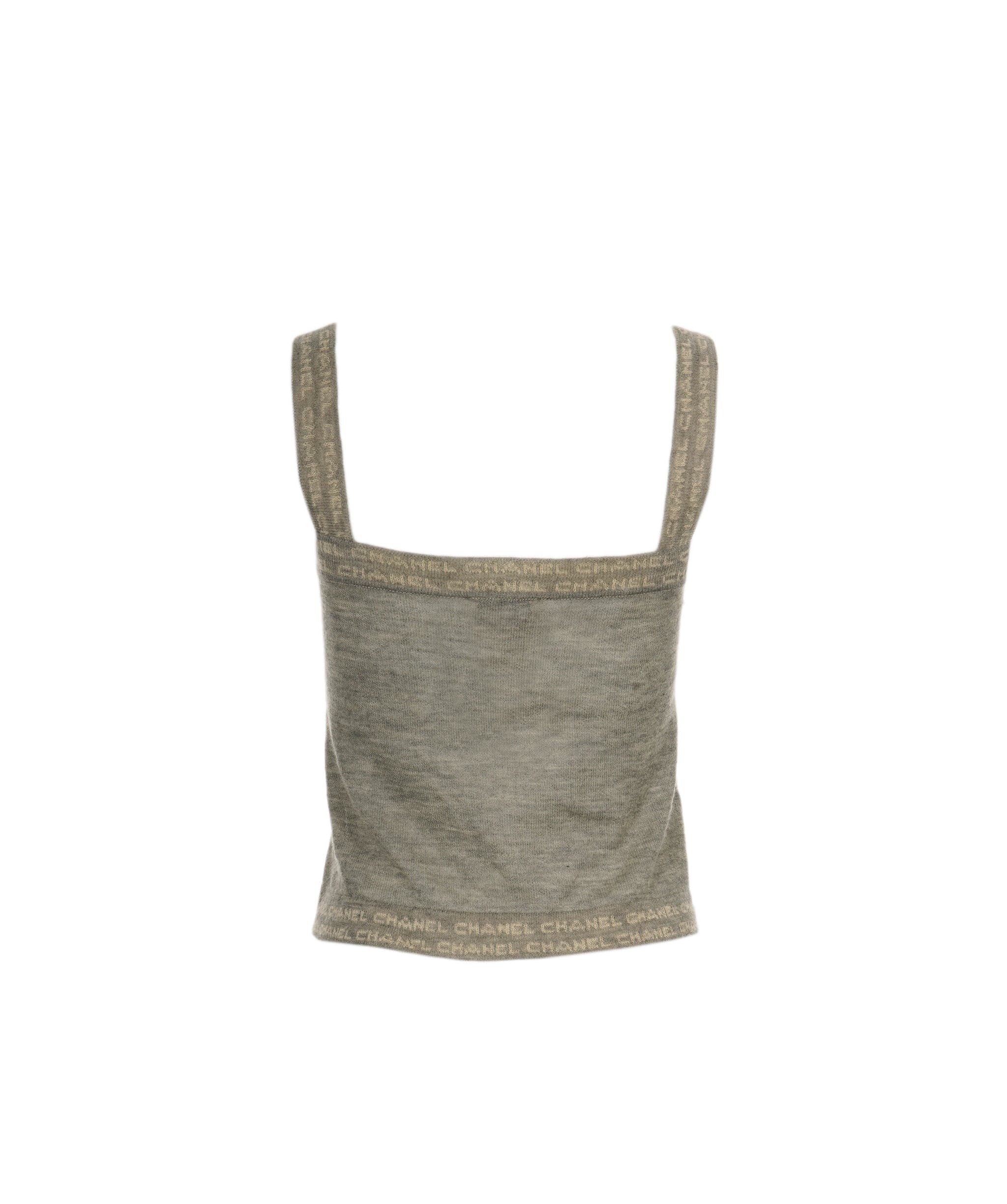 Chanel Chanel Cashmere Logo Camisole Gray ASL7706