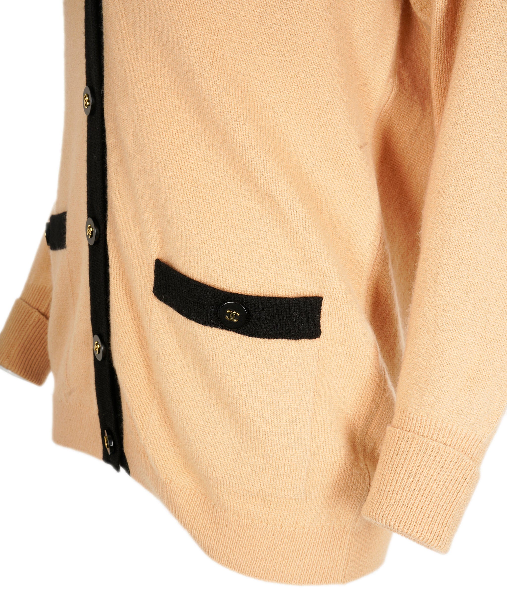 Chanel Chanel CC Buttons Cashmere Cardigan Beige Blac
 ASL9543