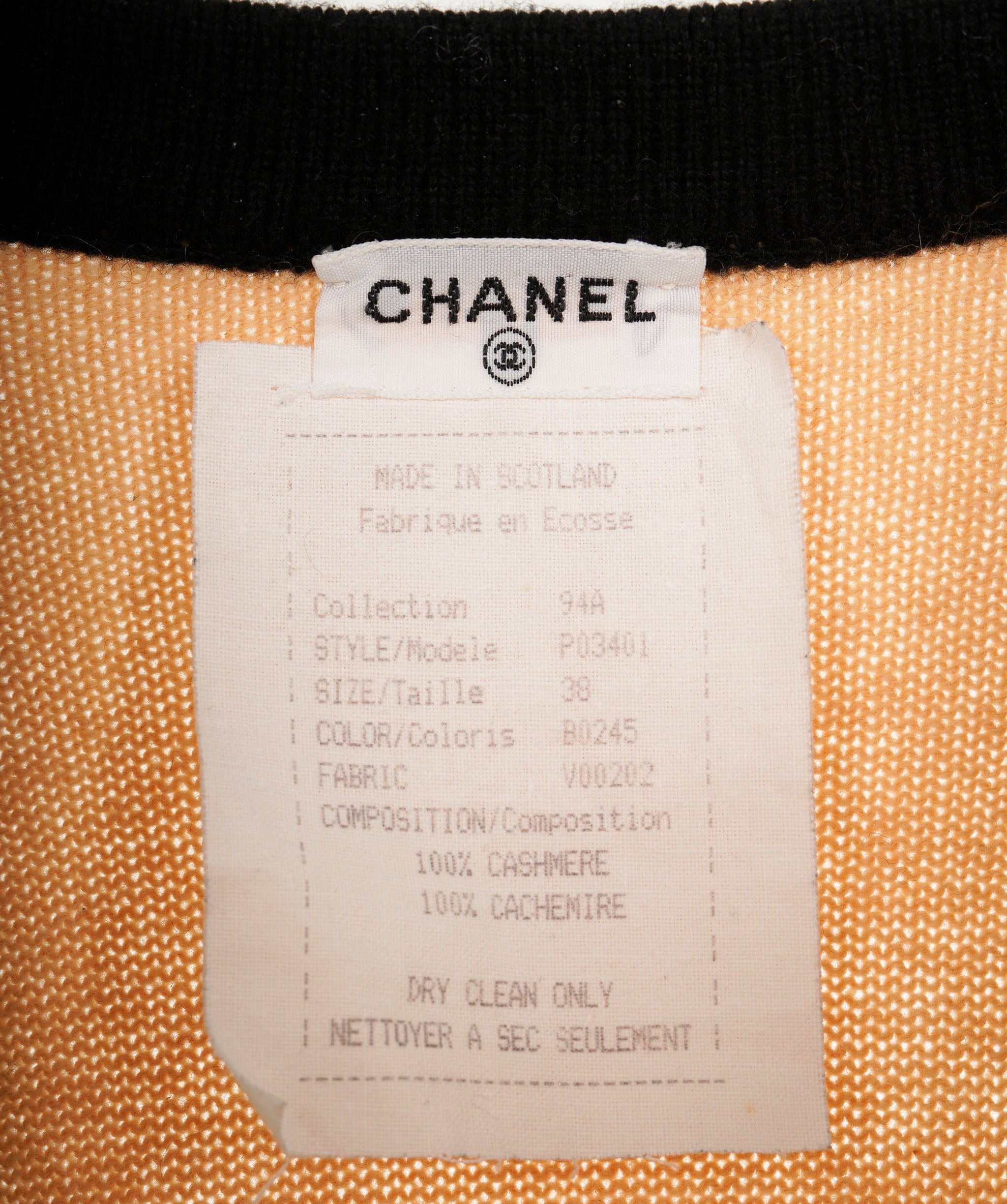 Chanel Chanel CC Buttons Cashmere Cardigan Beige Blac
 ASL9543