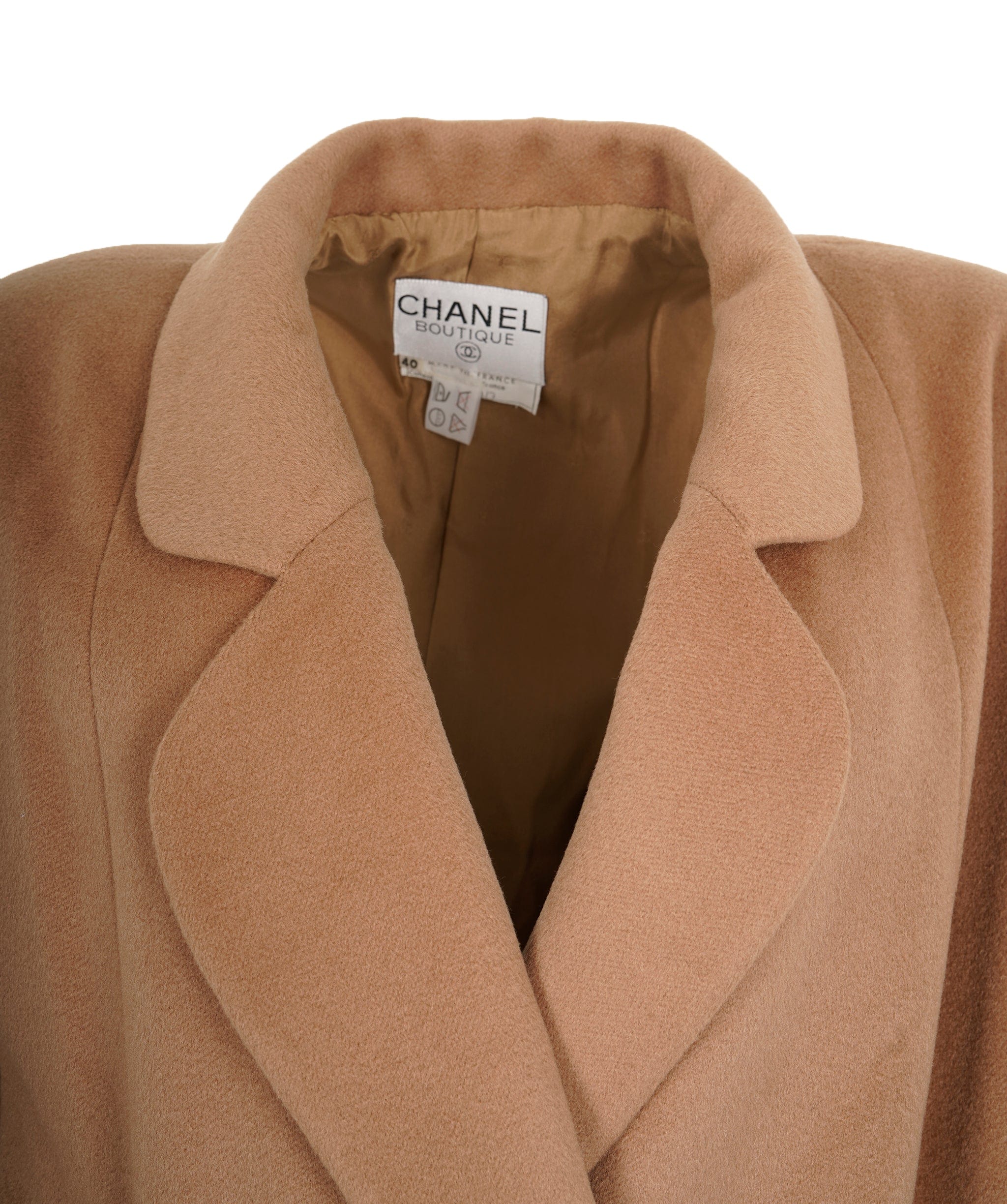 Chanel Chanel CC Logos Button Double Breasted Long Sleeve Jacket Coat Beige  ASL9222