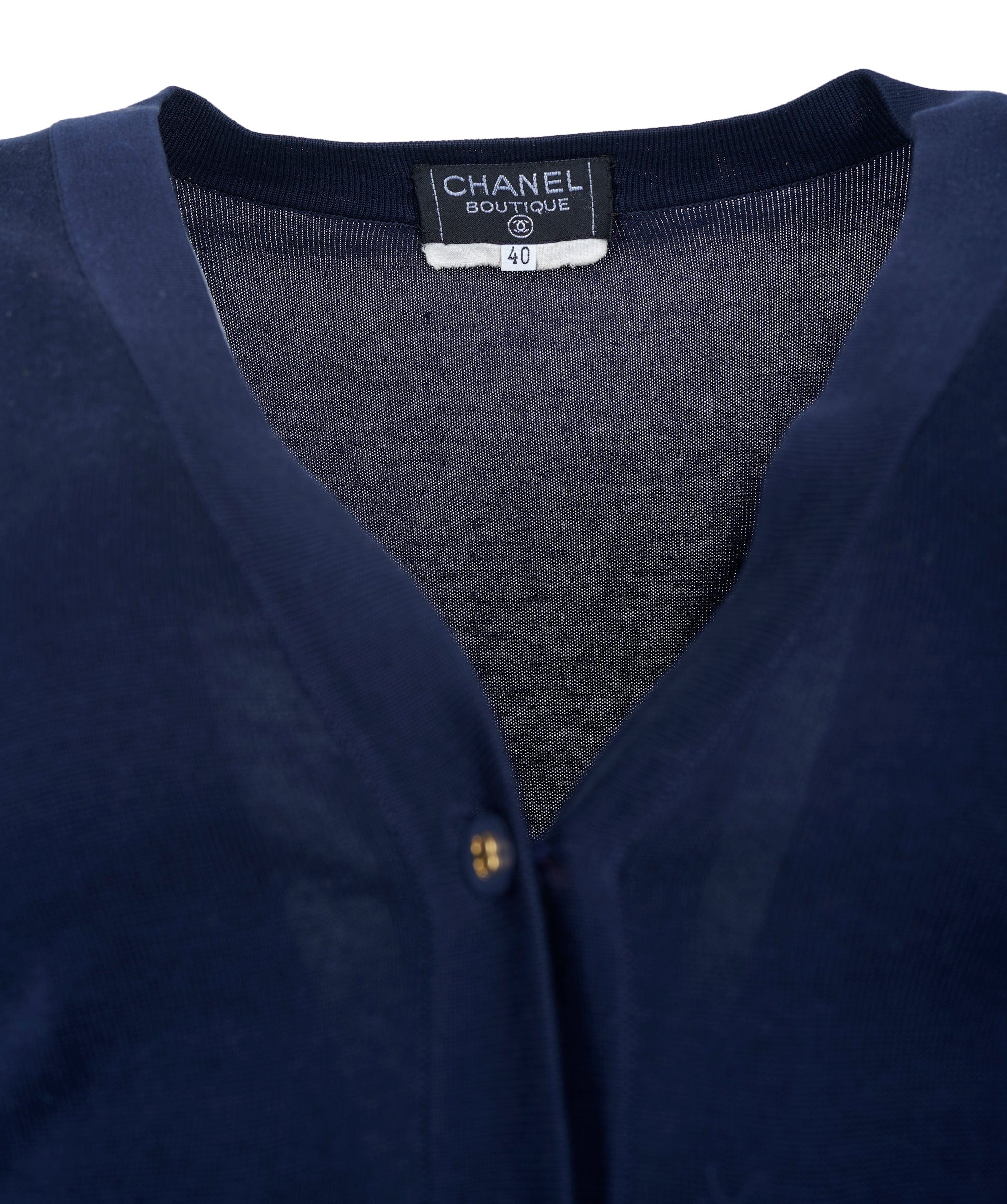 Chanel Chanel Cropped Cardigan Navy ASL9175