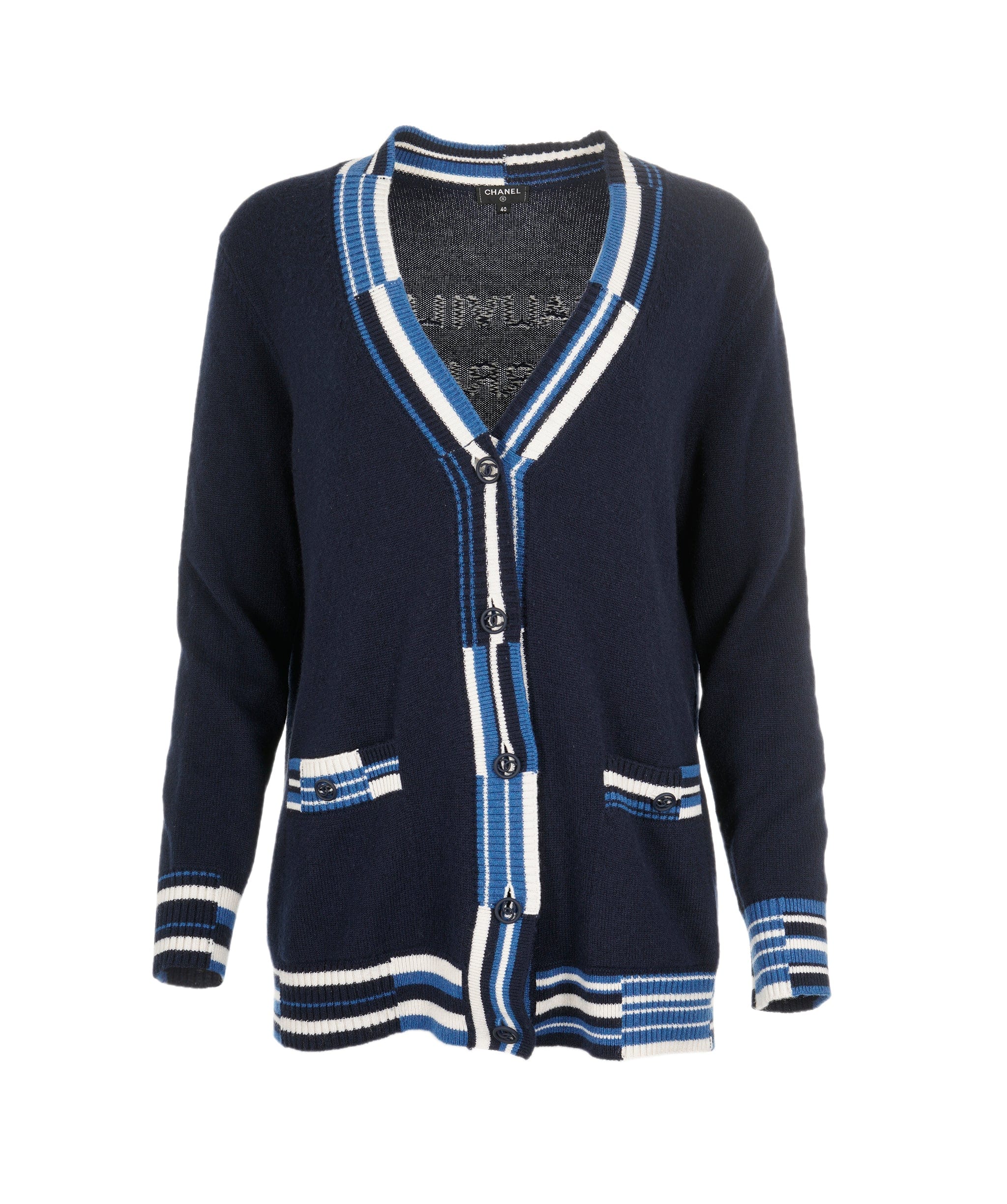 Chanel chanel deaville navy cardigan ASL7850