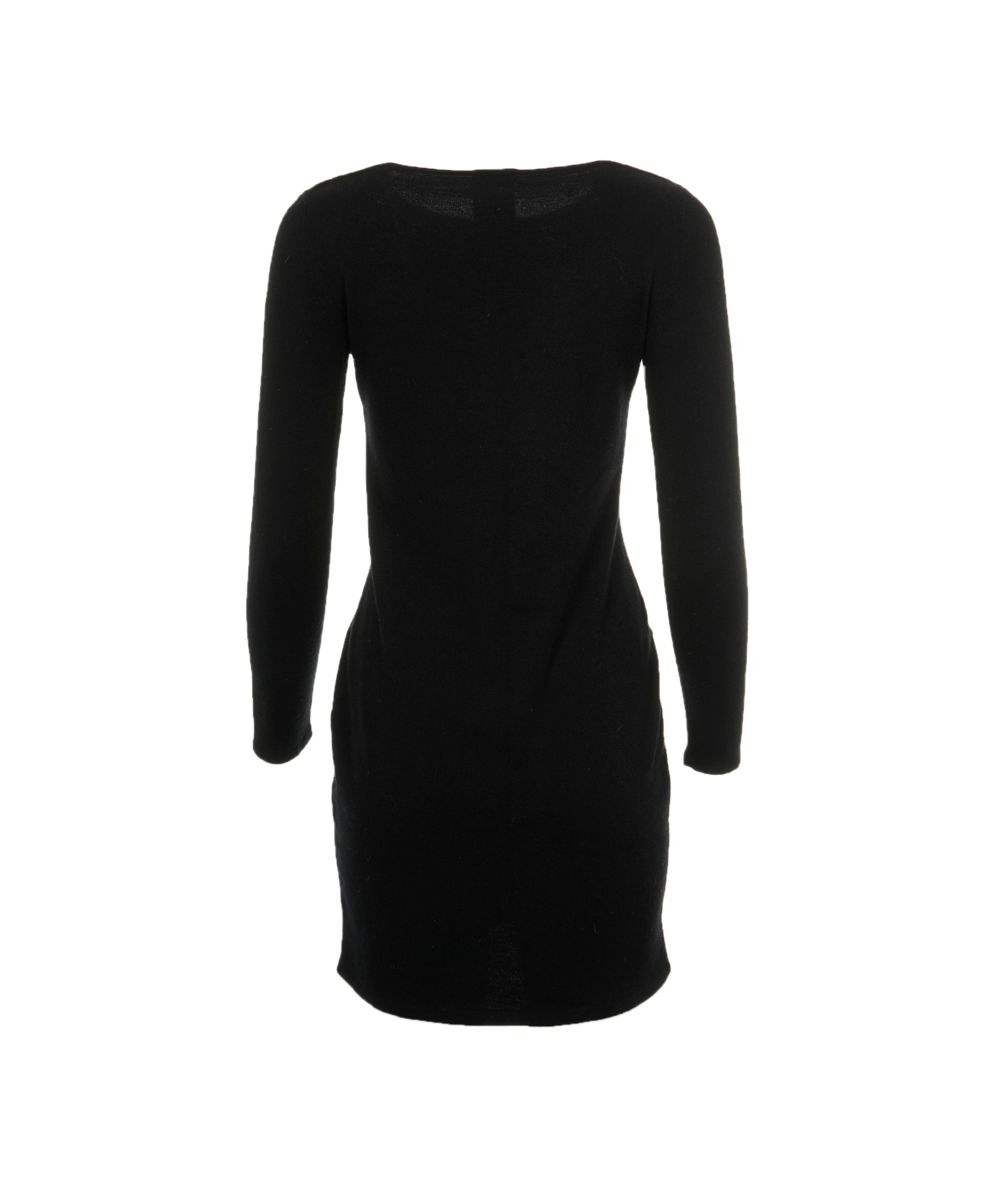 Chanel Chanel Dress knitted black with leather pockets FR36 P44396W05180 AVC1243