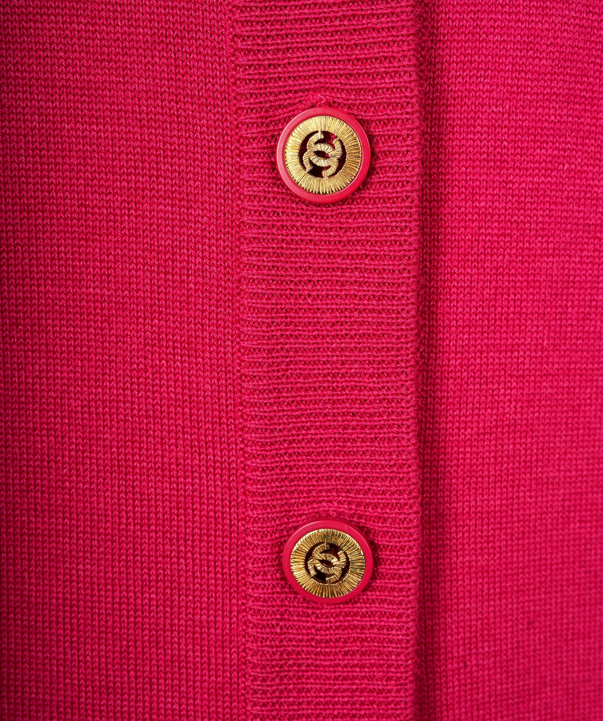 Chanel Chanel Gold CC Button Cardigan Pink ASL7705