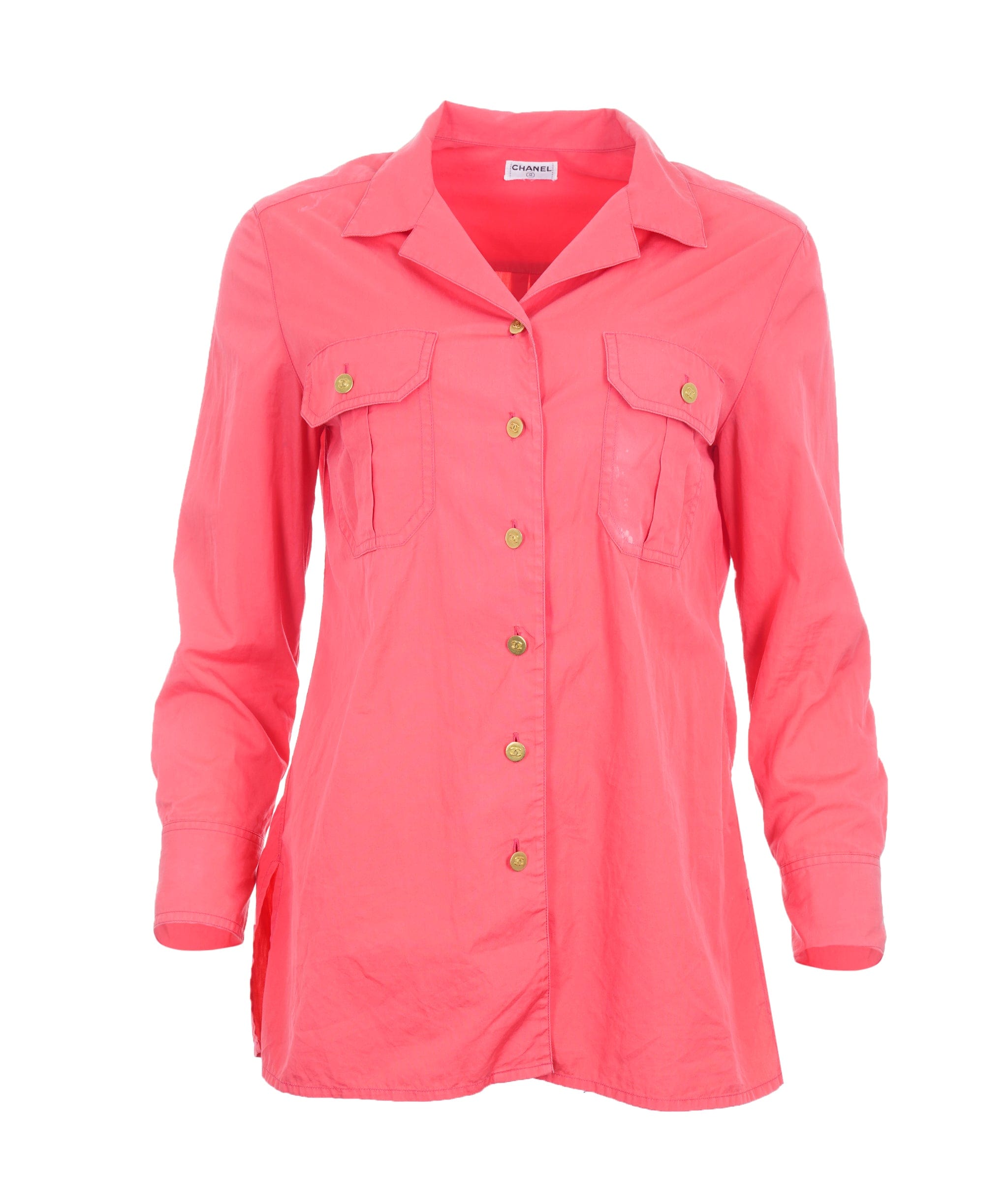 Chanel Gold CC Buttons Shirt Orange Red ASL5165 – Luxury Promise