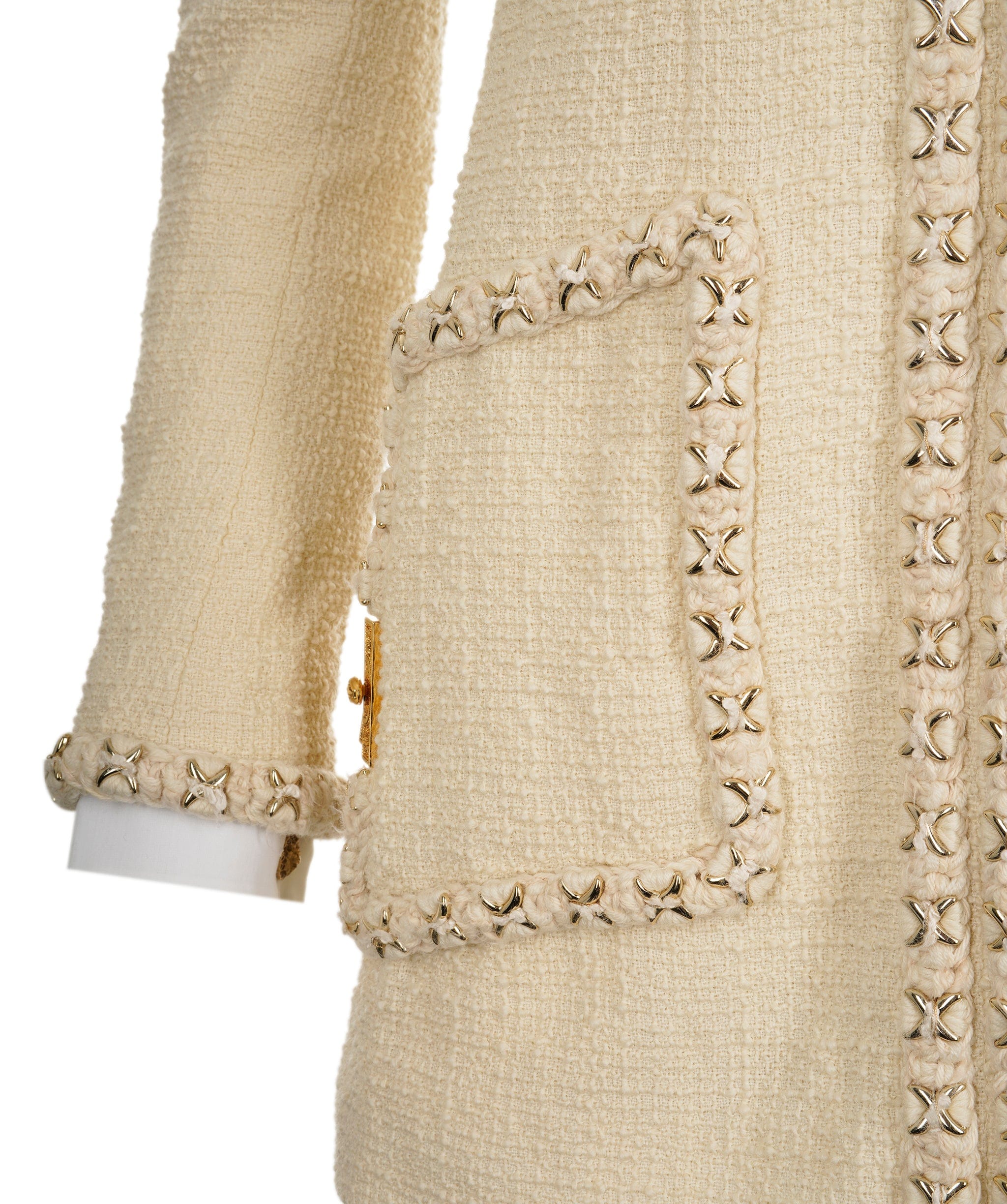 Chanel Chanel jacket tweed cream Ritz Metiers d'art collection FR36 AVC1447