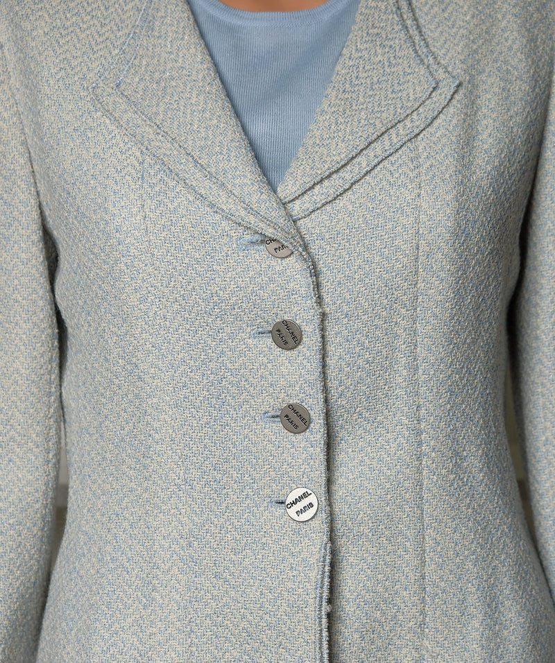 Chanel 2018 Tweed Pattern Evening Jacket - Blue Jackets, Clothing -  CHA899798