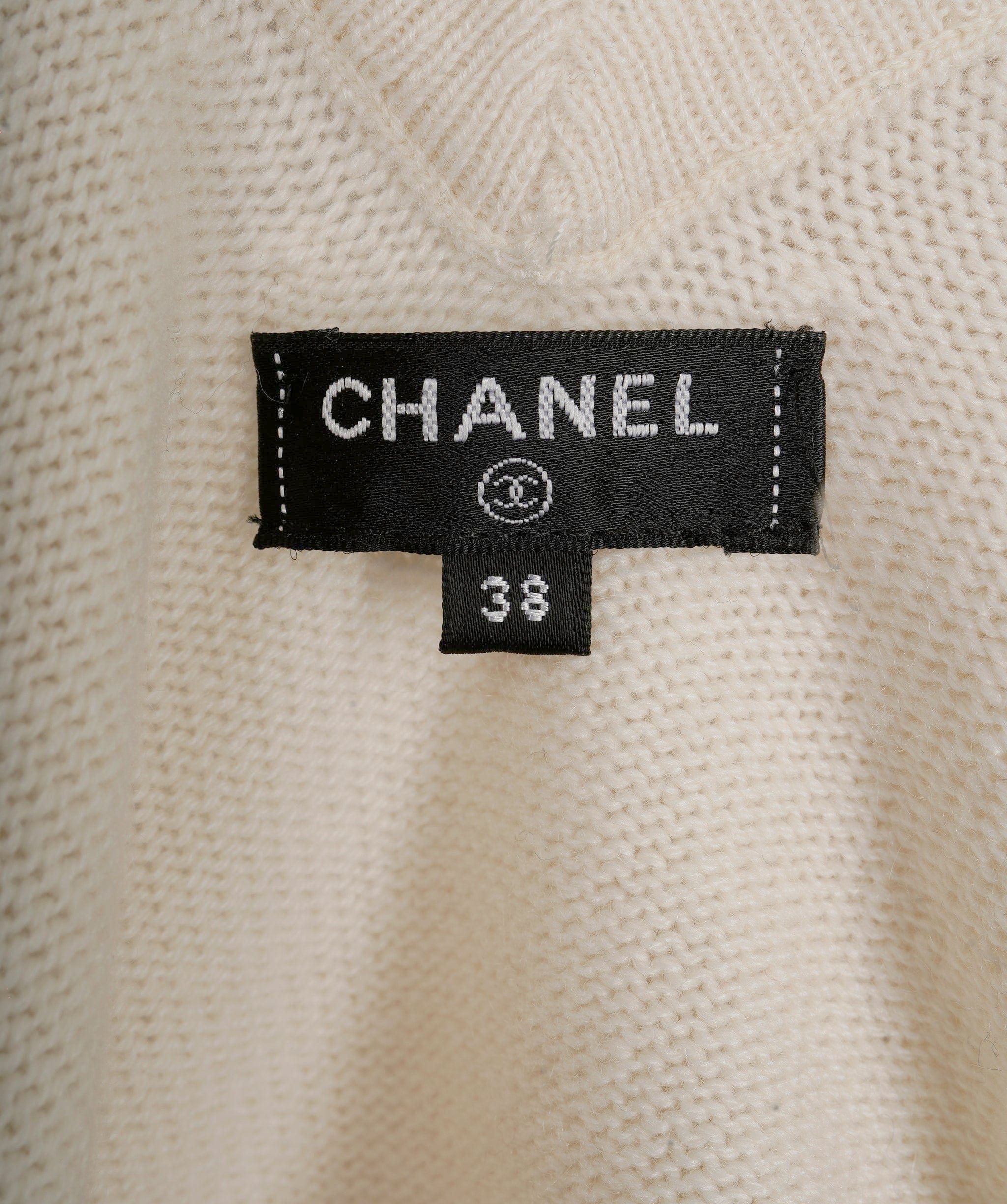 Chanel Chanel Off White Cashmere Sweater with bows FR38 - AVC1239