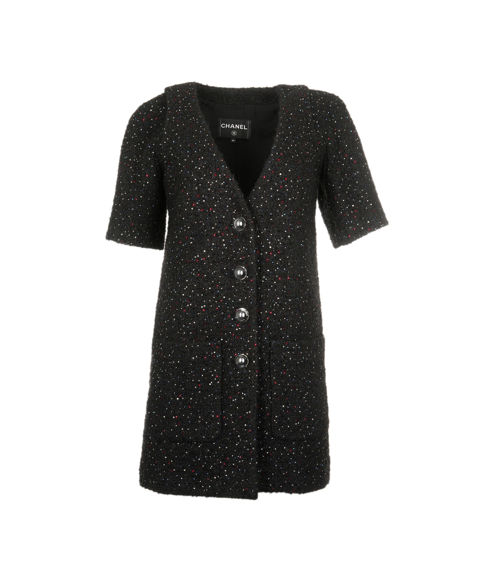 Chanel Chanel Set Dress with matching shorts black tweed and cristals AVC1259