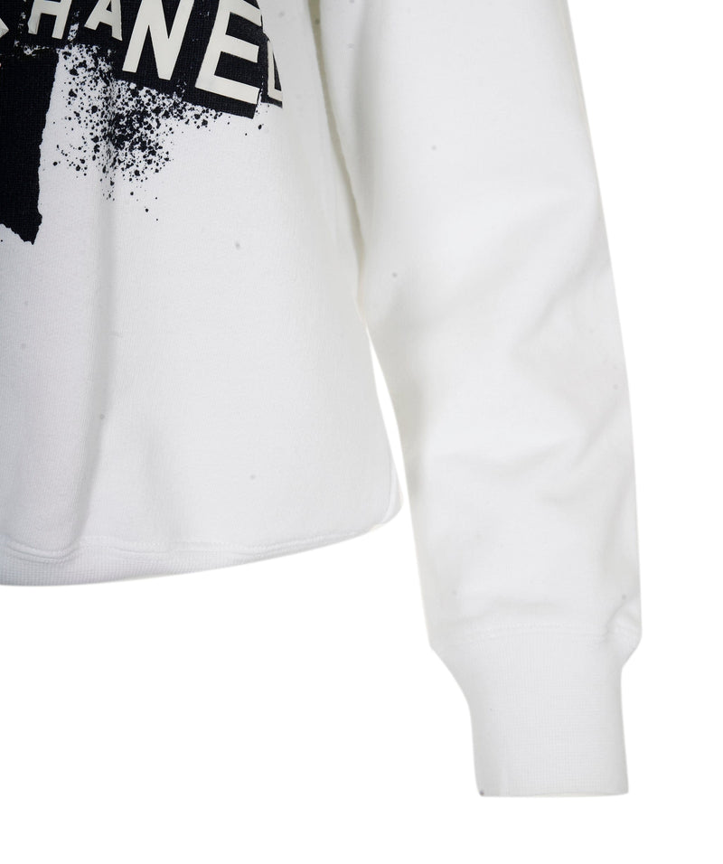 CHANEL P63299 Graffiti CC logo 20P sweatshirt Zip Up Parka Cotton / Sequin  Black