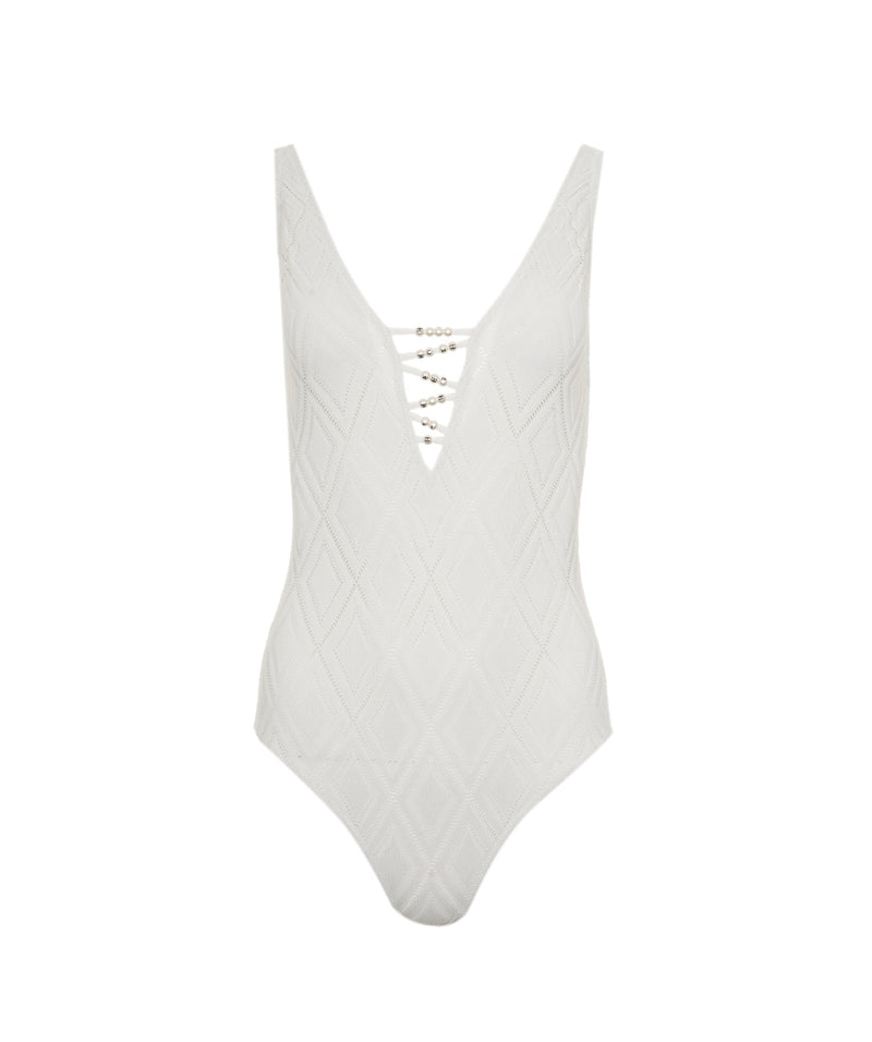 Chanel Swimsuit 1 pc white losanges FR38 P71337V63989 AVC1136