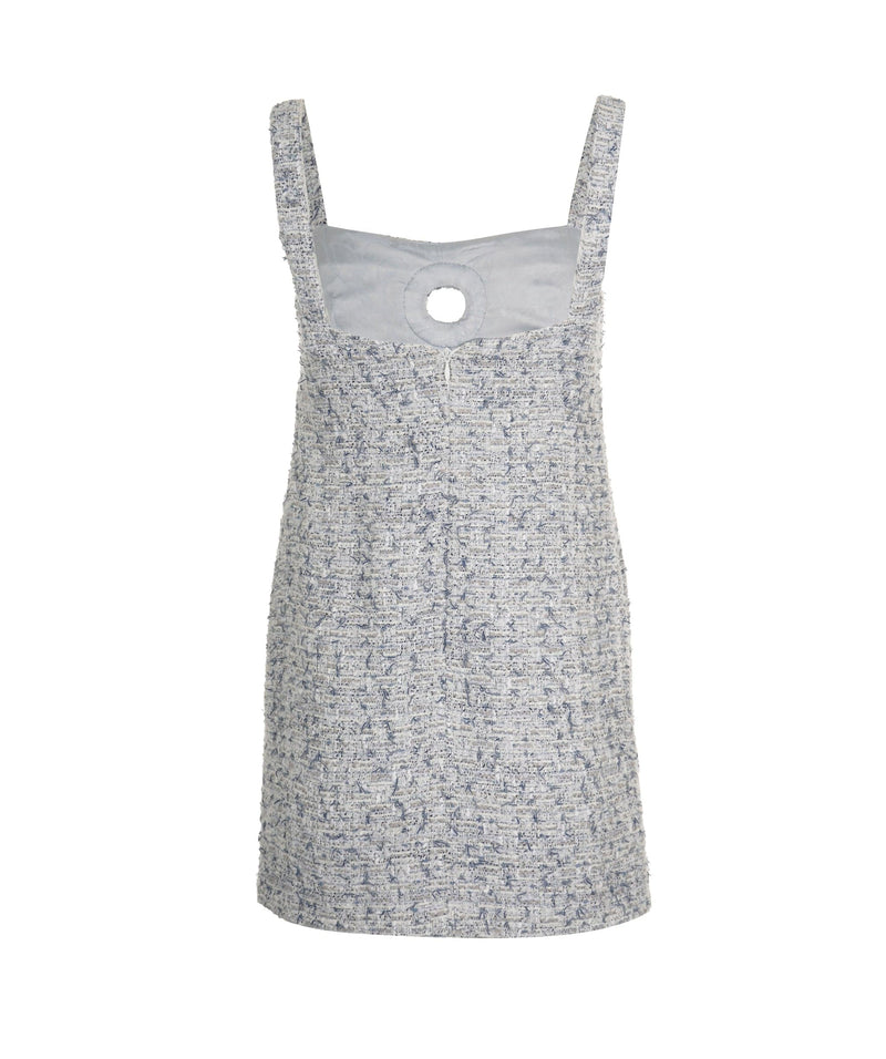 Chanel blue outlet tweed dress