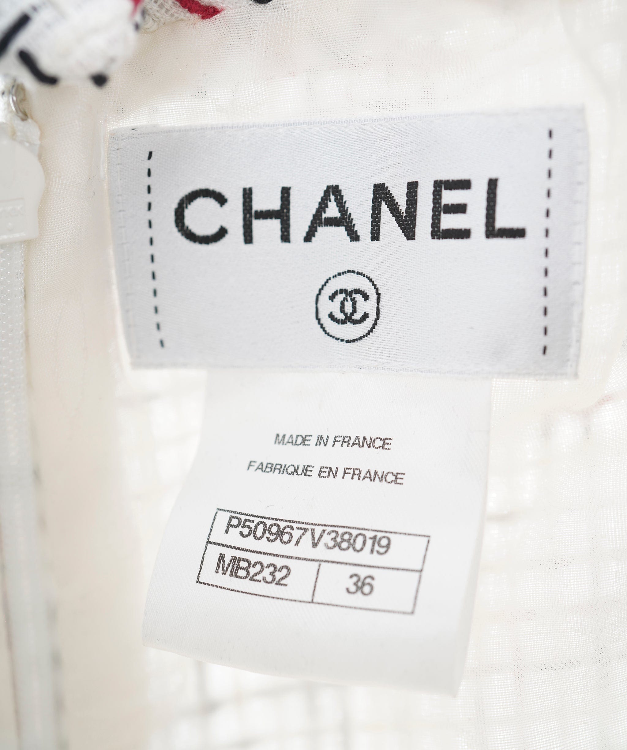 Chanel Chanel Tweed Dress White, Black Red ASC1204