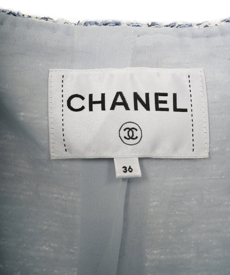 NEW $5950 CHANEL 19C LA PAUSA BLACK WHITE CC BUTTONS TWEED BELTED JACKET 36