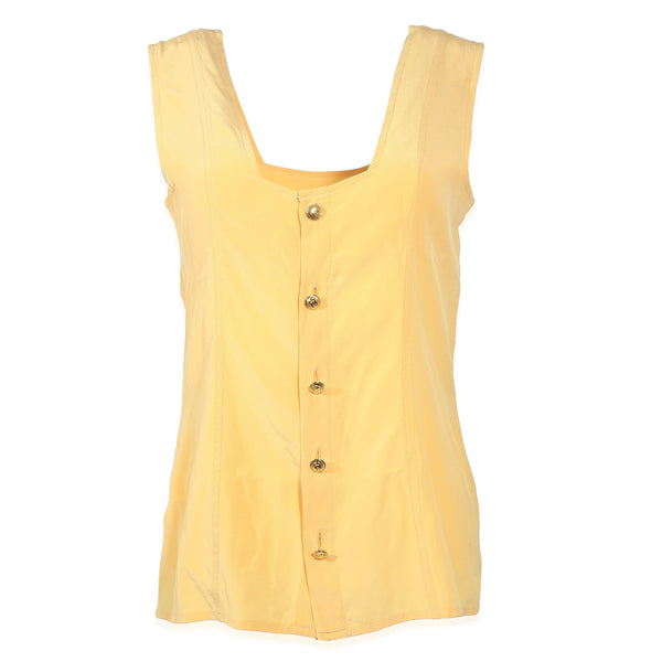 Chanel Chanel Vintage yellow silk top ASL8639