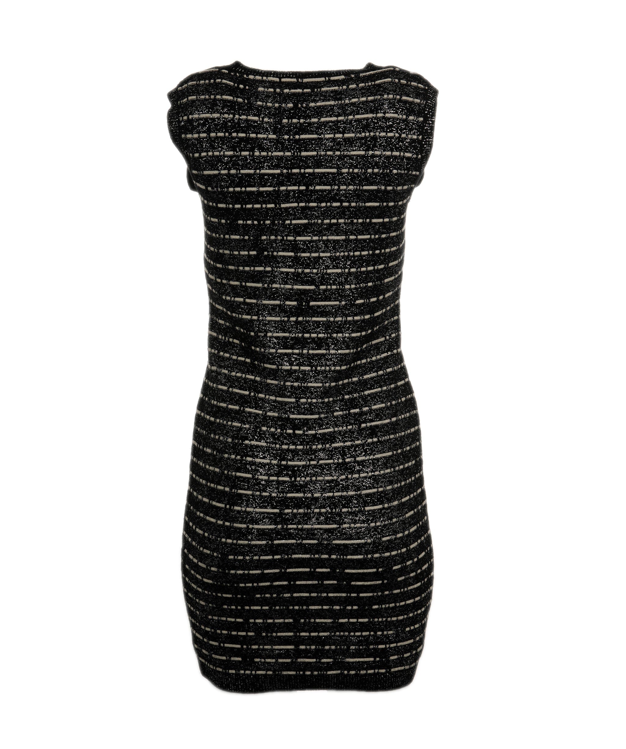 Chanel Robe Chanel knit rayure noir blanc FR36 P39229K02756 AVC1630