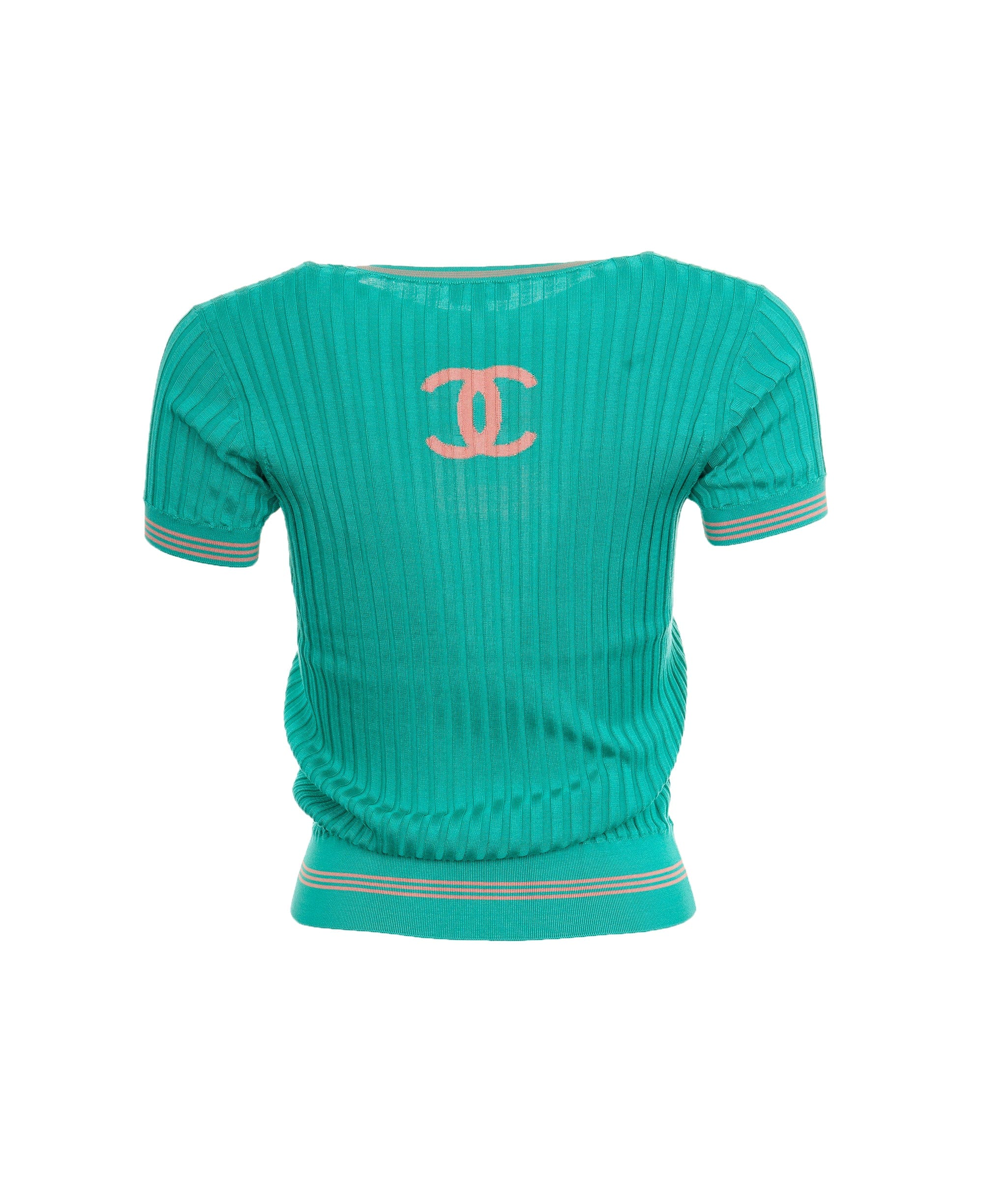 Chanel Tshirt Chanel knit turquoise n5 cc  AVC1623
