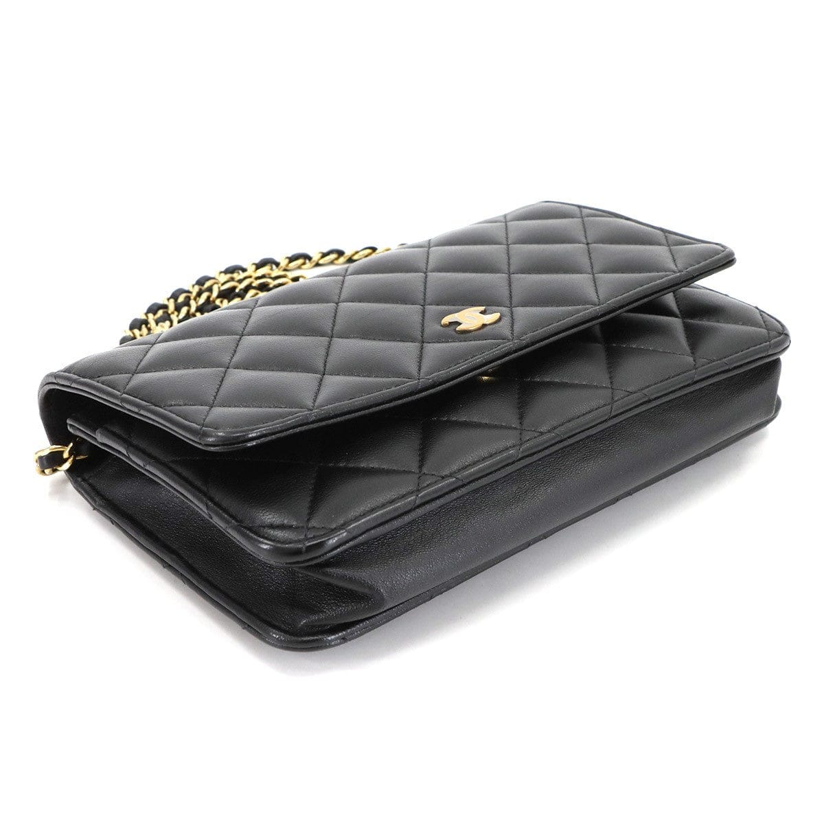 CHANEL CHANEL Matelasse Classic Chain Wallet Skin Leather Black AP0250 90294284