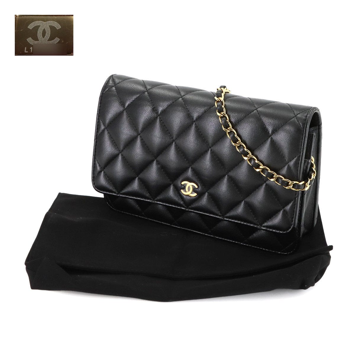 CHANEL CHANEL Matelasse Classic Chain Wallet Skin Leather Black AP0250 90294284