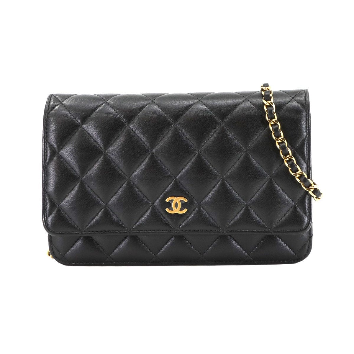 CHANEL CHANEL Matelasse Classic Chain Wallet Skin Leather Black AP0250 90294284