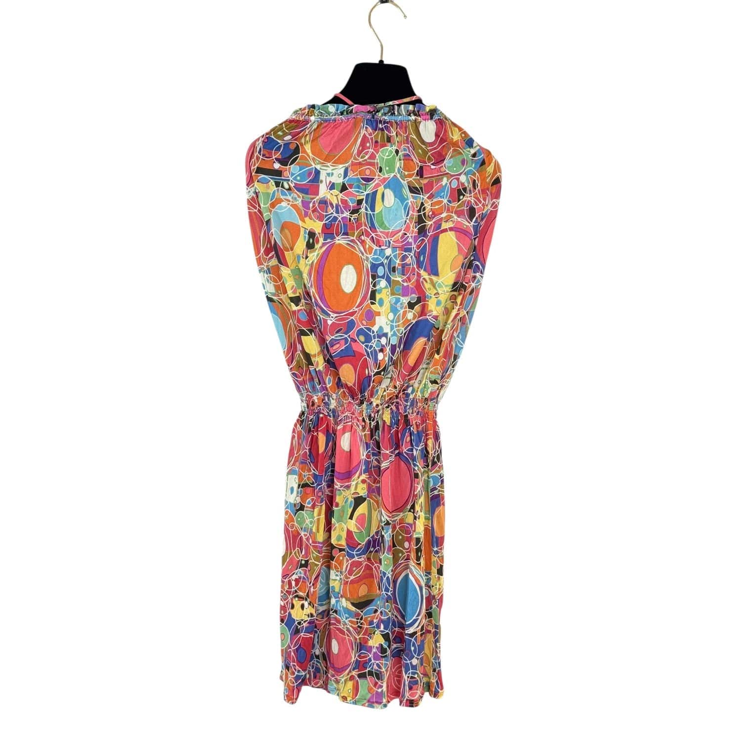 Chanel Chanel Multicolour Printed Silk Halter Neck Dress #34 08P