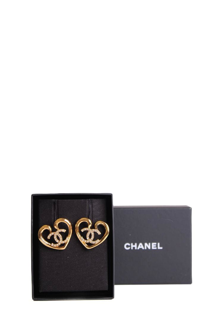 Chanel Chanel CC Heart Drop Earrings