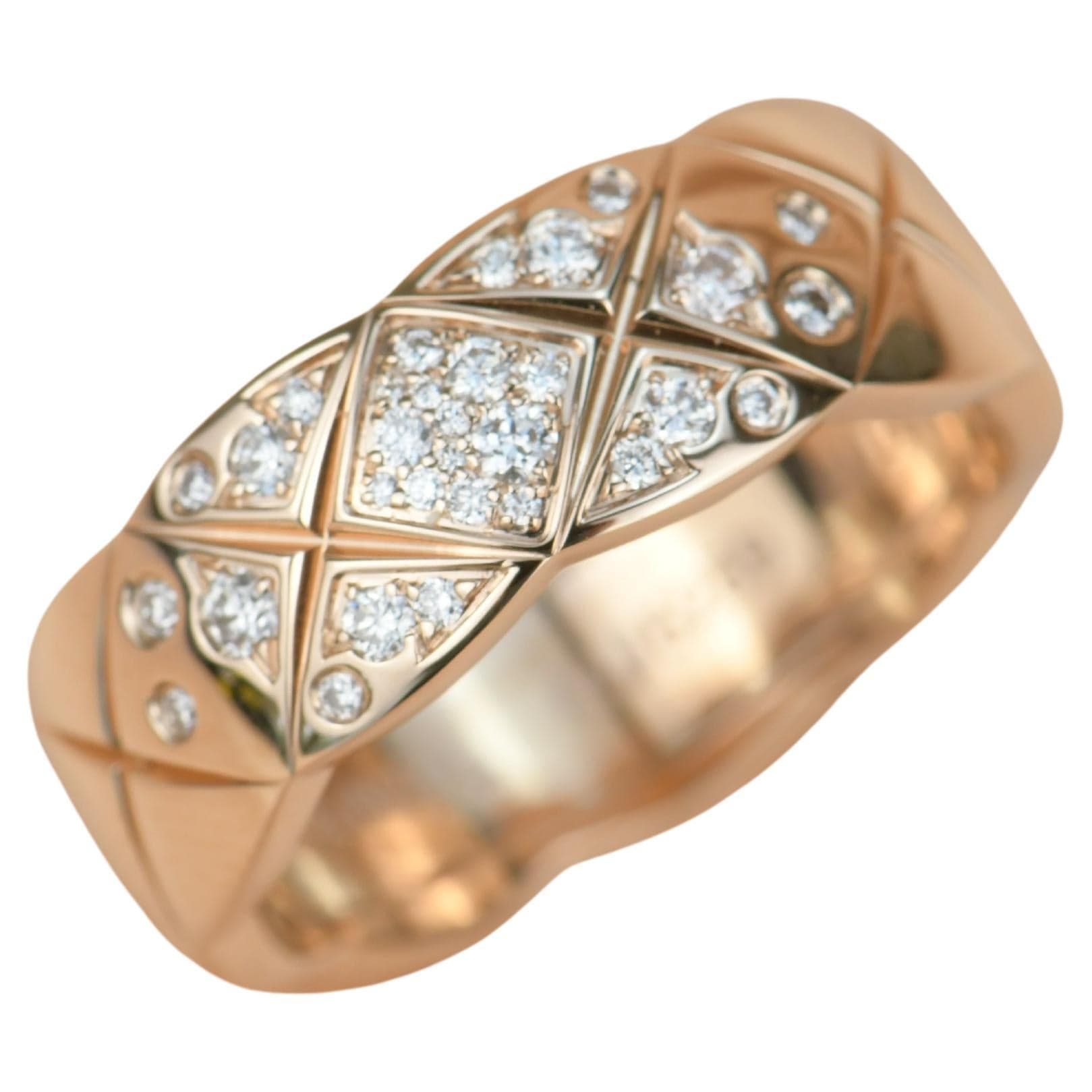 Chanel Chanel Small Rose Gold Diamond Coco Crush Ring AHC1430