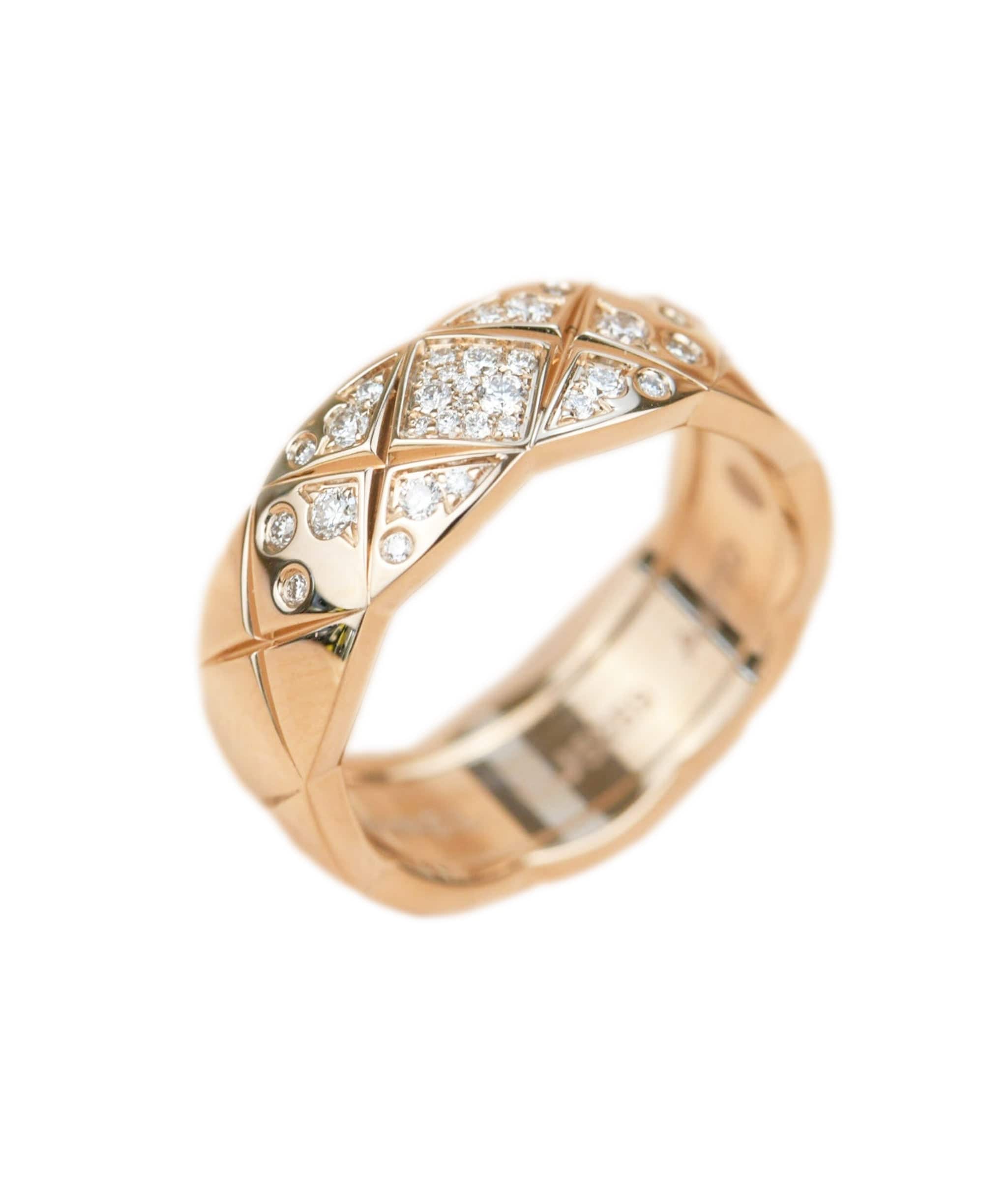 Chanel Chanel Small Rose Gold Diamond Coco Crush Ring AHC1430