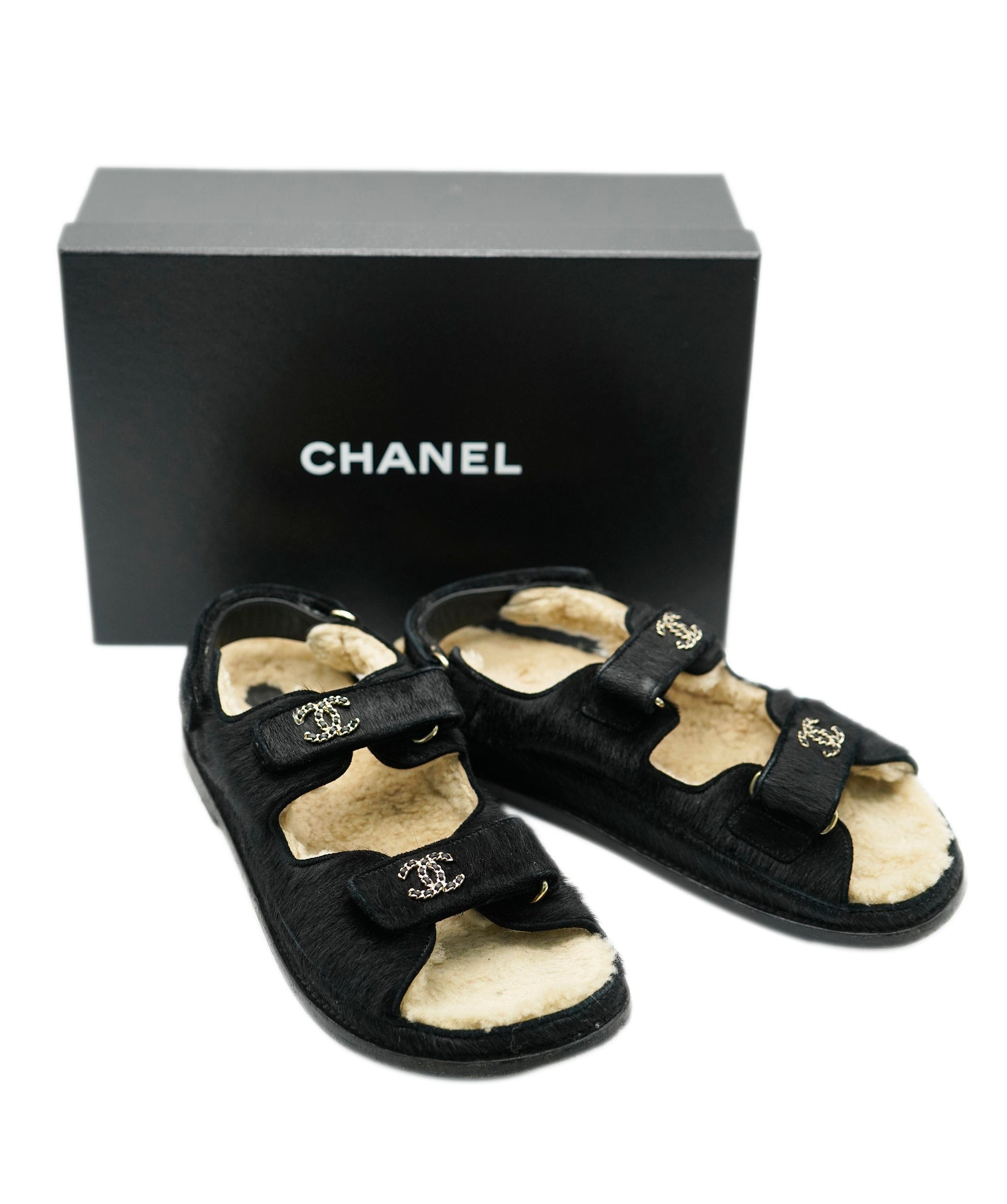 Chanel Chanel Dad CC Pony Hair Sandals ALC1421