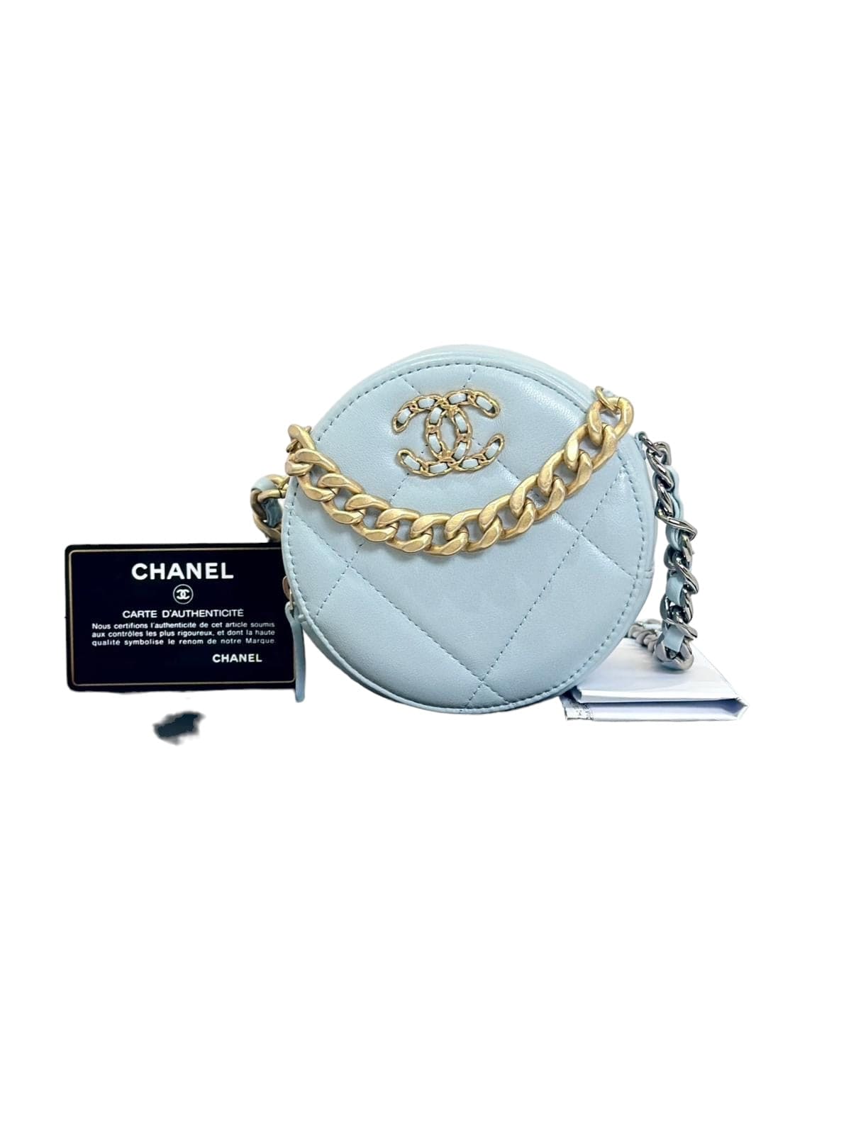 Chanel Chanel 19 Blue Round Bag