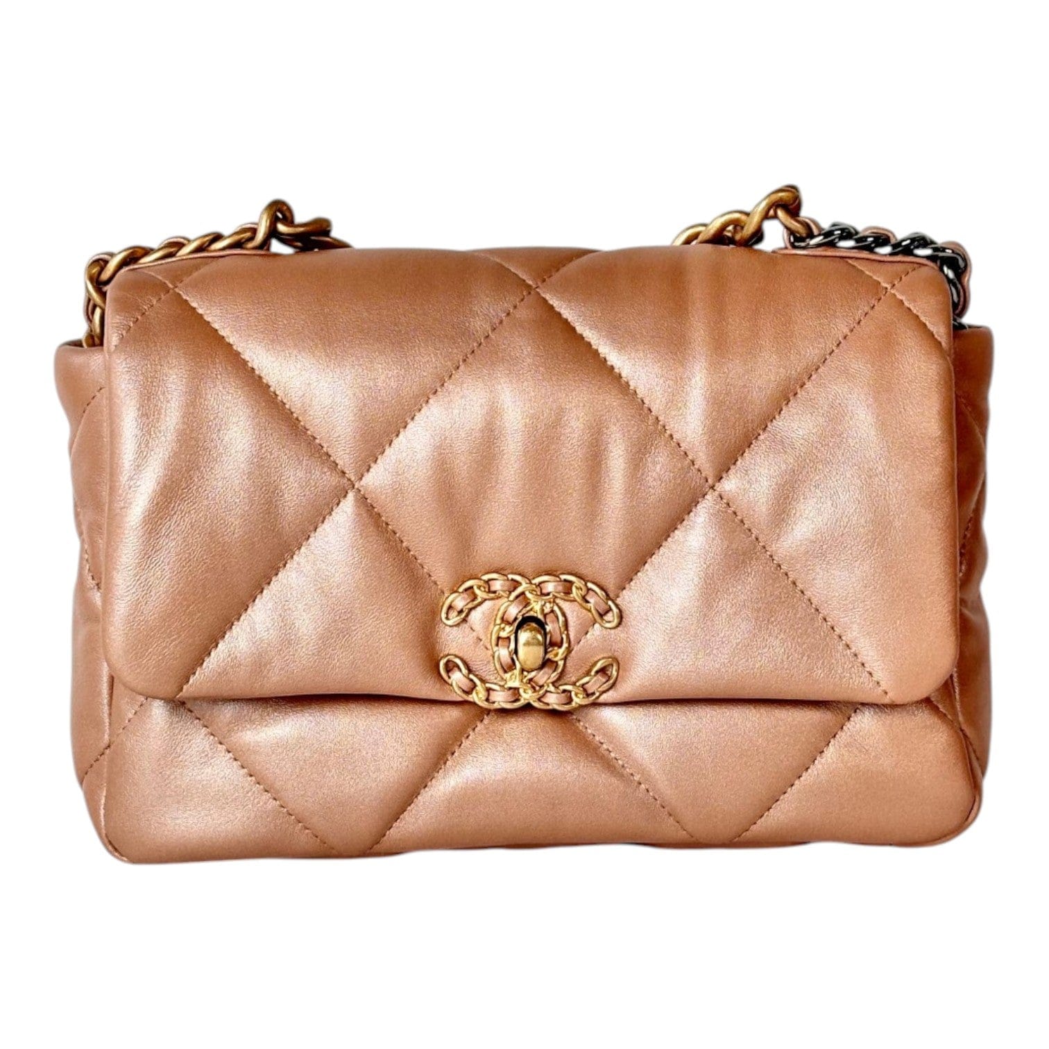 Chanel Chanel 19 Small Bag Pearl Gold - Full Set