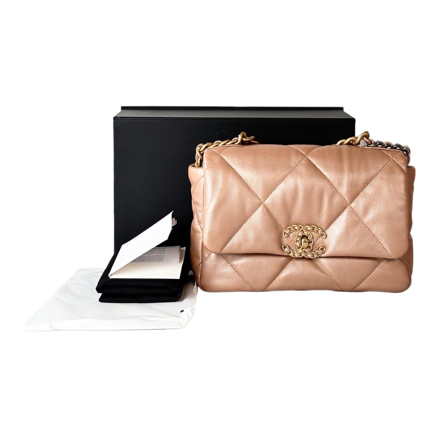 Chanel Chanel 19 Small Bag Pearl Gold - Full Set