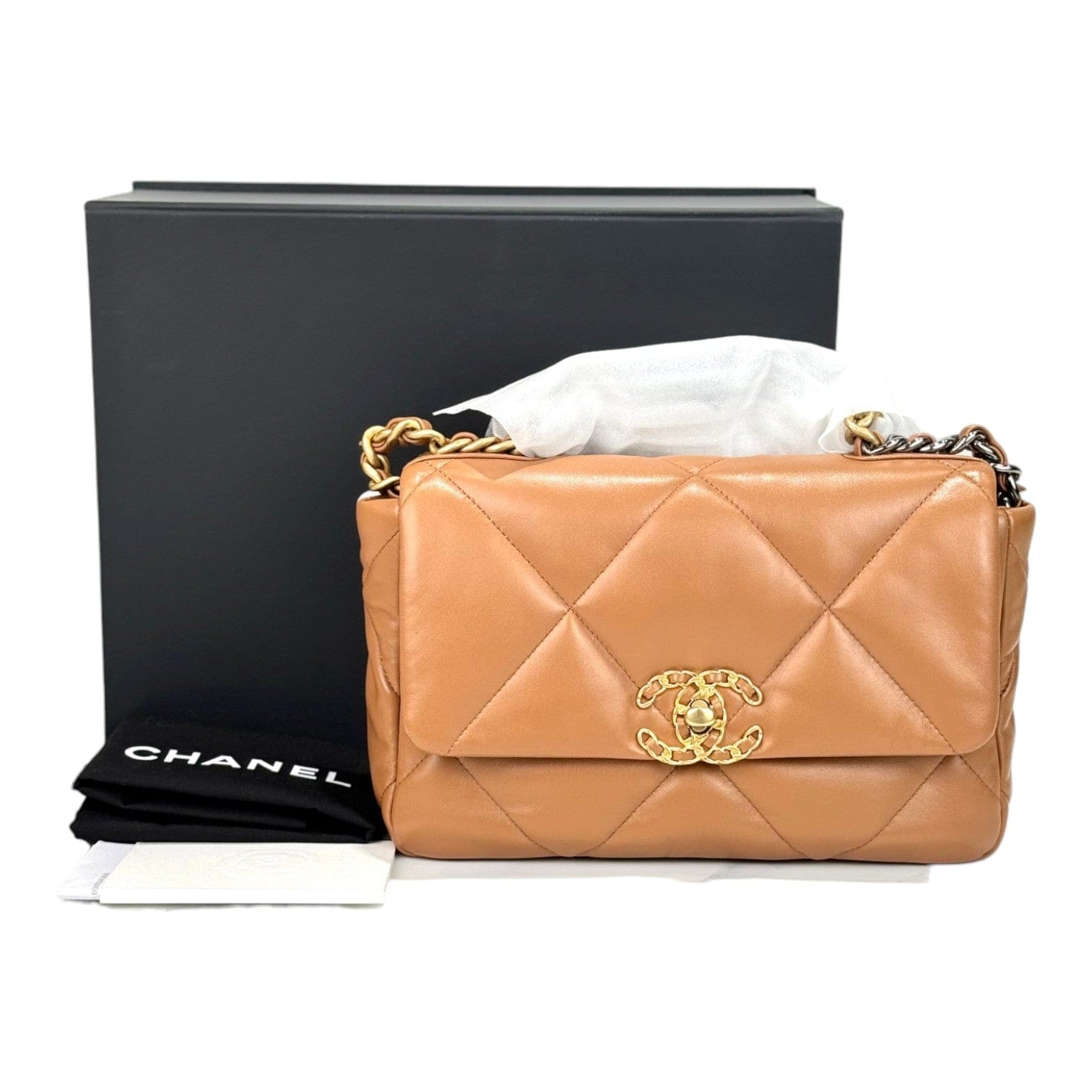 Chanel Chanel 19 Small Light Brown Bag - Full Set