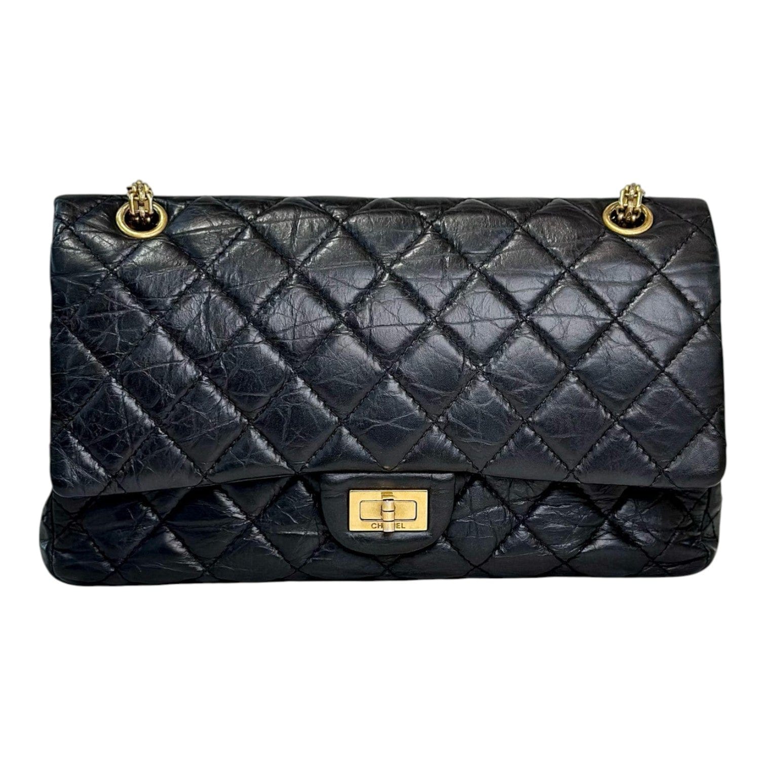 Chanel Chanel 2.55 Reissue Medium Black with Gold Hardware