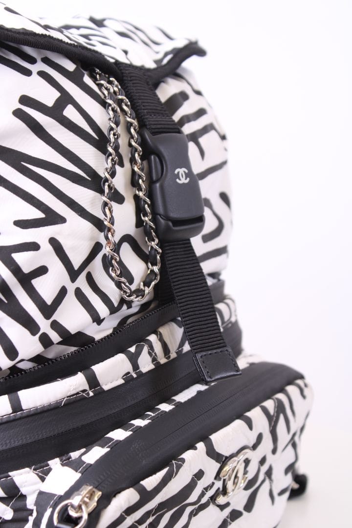Chanel Chanel 2021 Coco Neige Printed Backpack White
