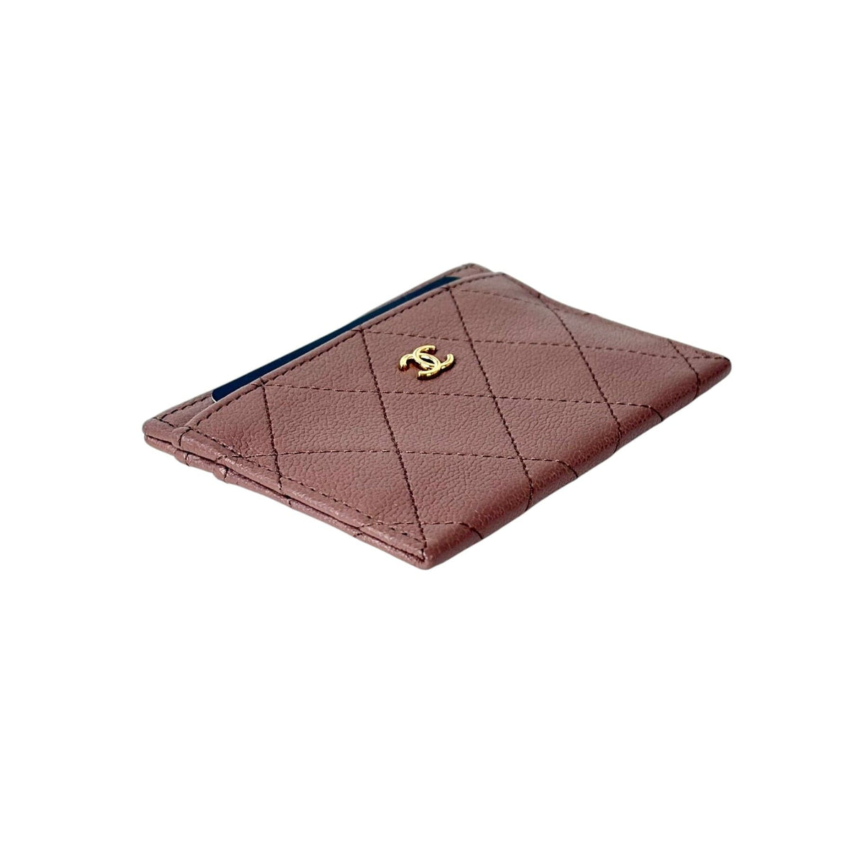 Chanel Chanel Beige Caviar Card Holder - in Box
