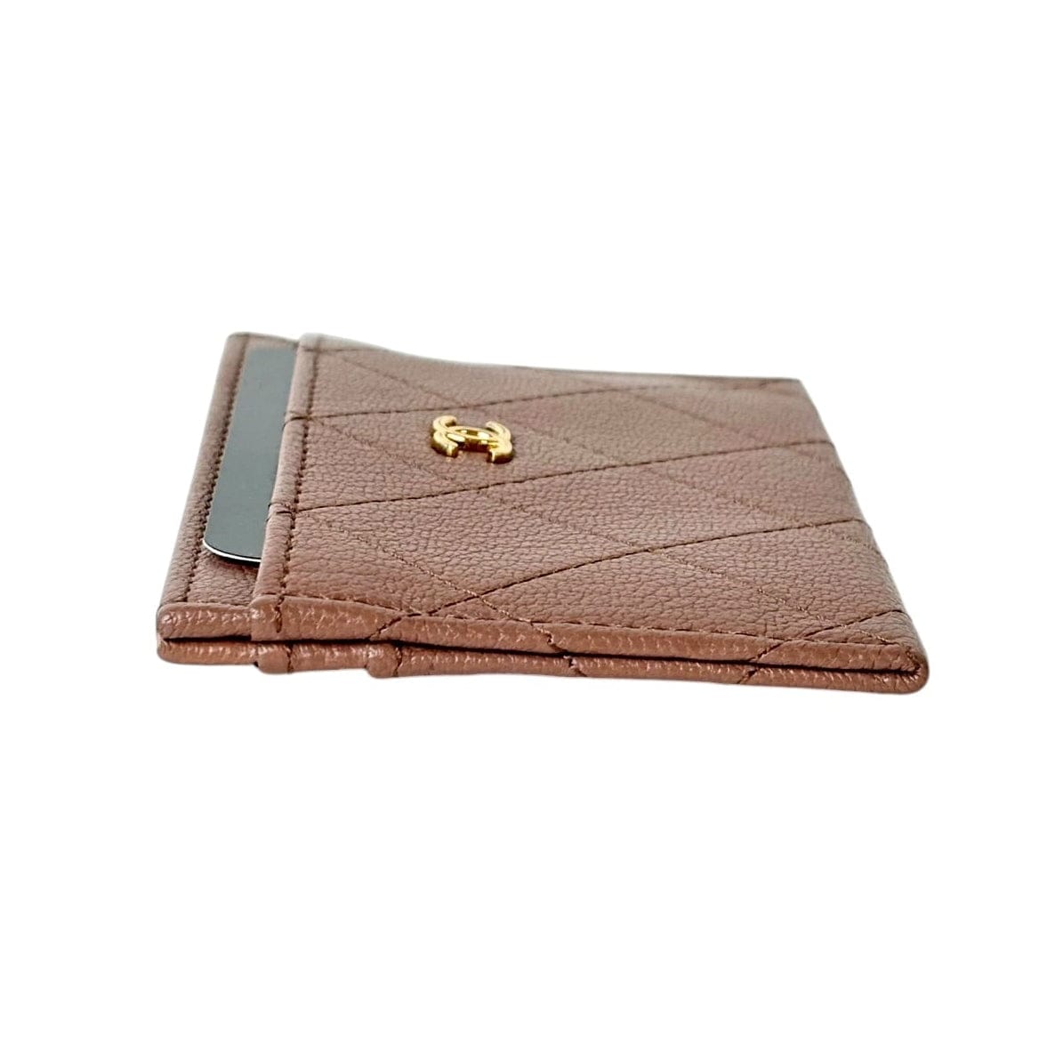 Chanel Chanel Beige Caviar Card Holder - in Box
