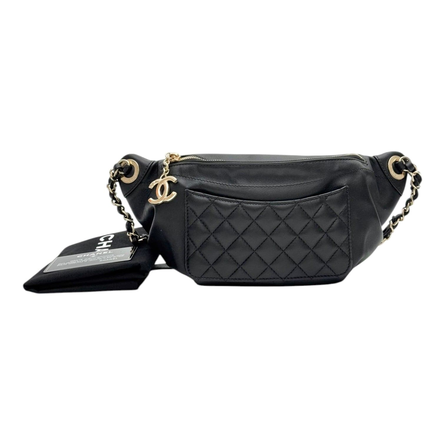 Chanel Chanel Black Bumbag with Gold Hardware