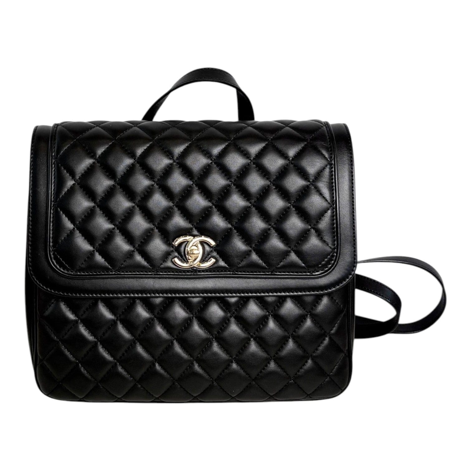 Chanel Chanel Black Calfskin Backpack Bag