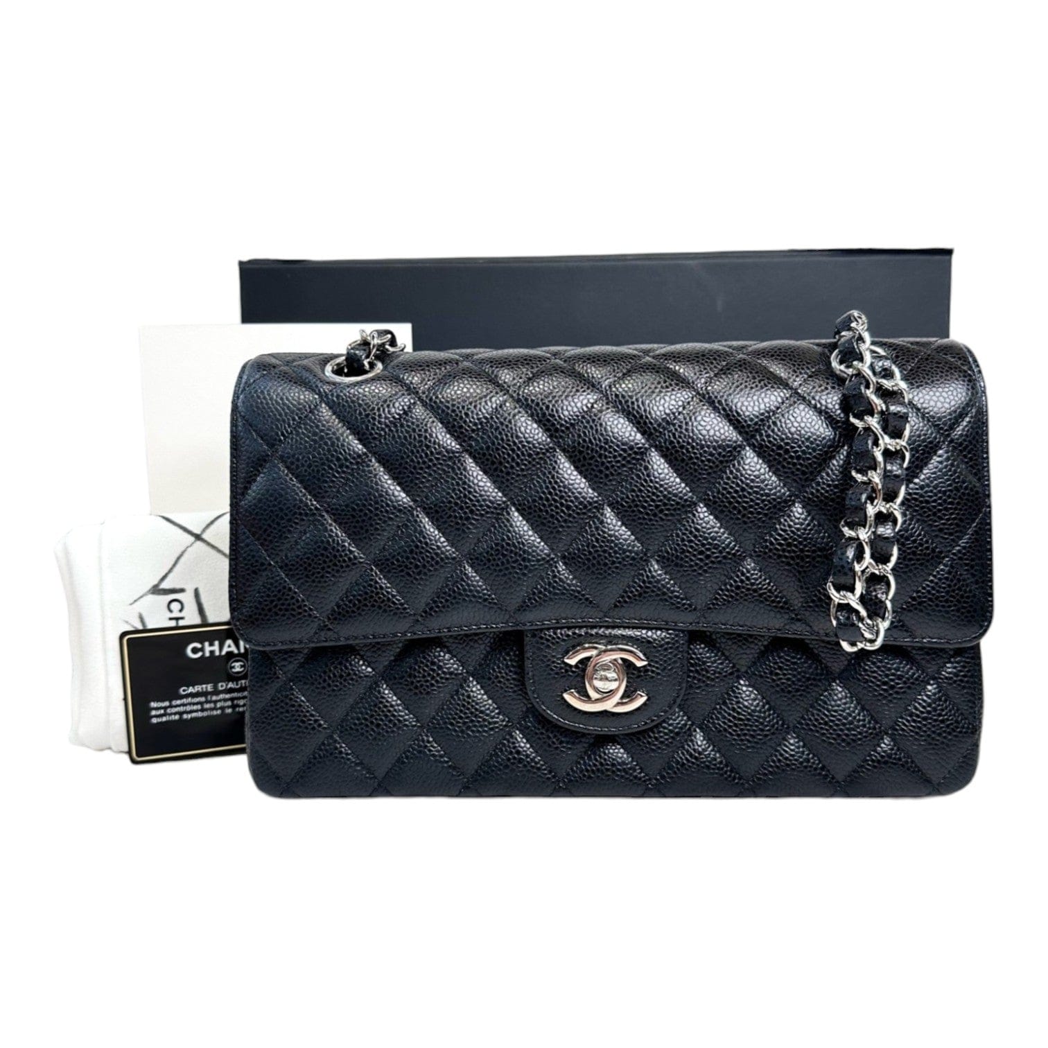Chanel Chanel Black Classic Flap Medium Caviar Bag with SHW