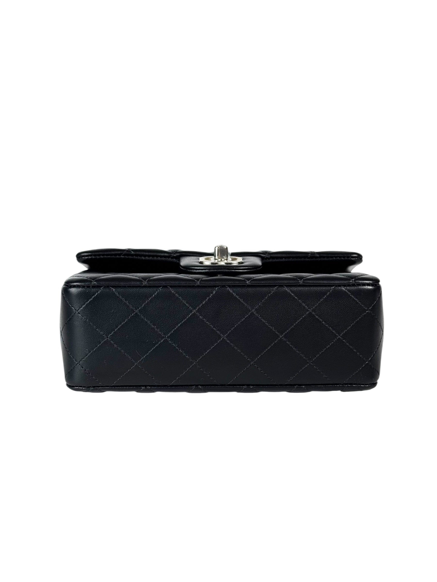 Chanel Chanel Black Classic Flap Mini Bag with Handle - Full Set
