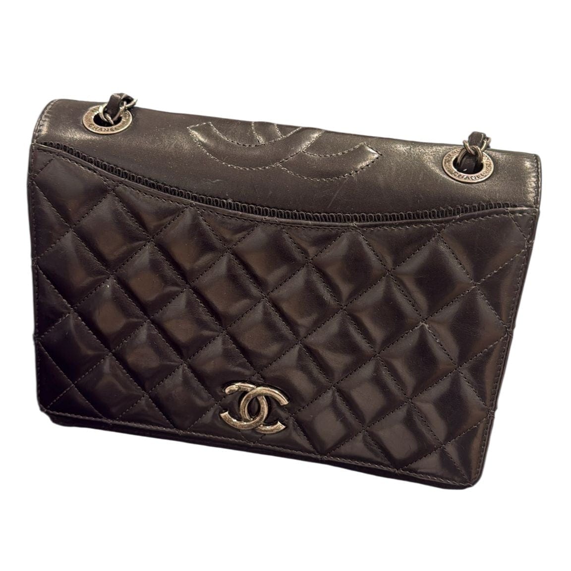 Chanel Chanel Black Full Flap with Ruthelium Hardware