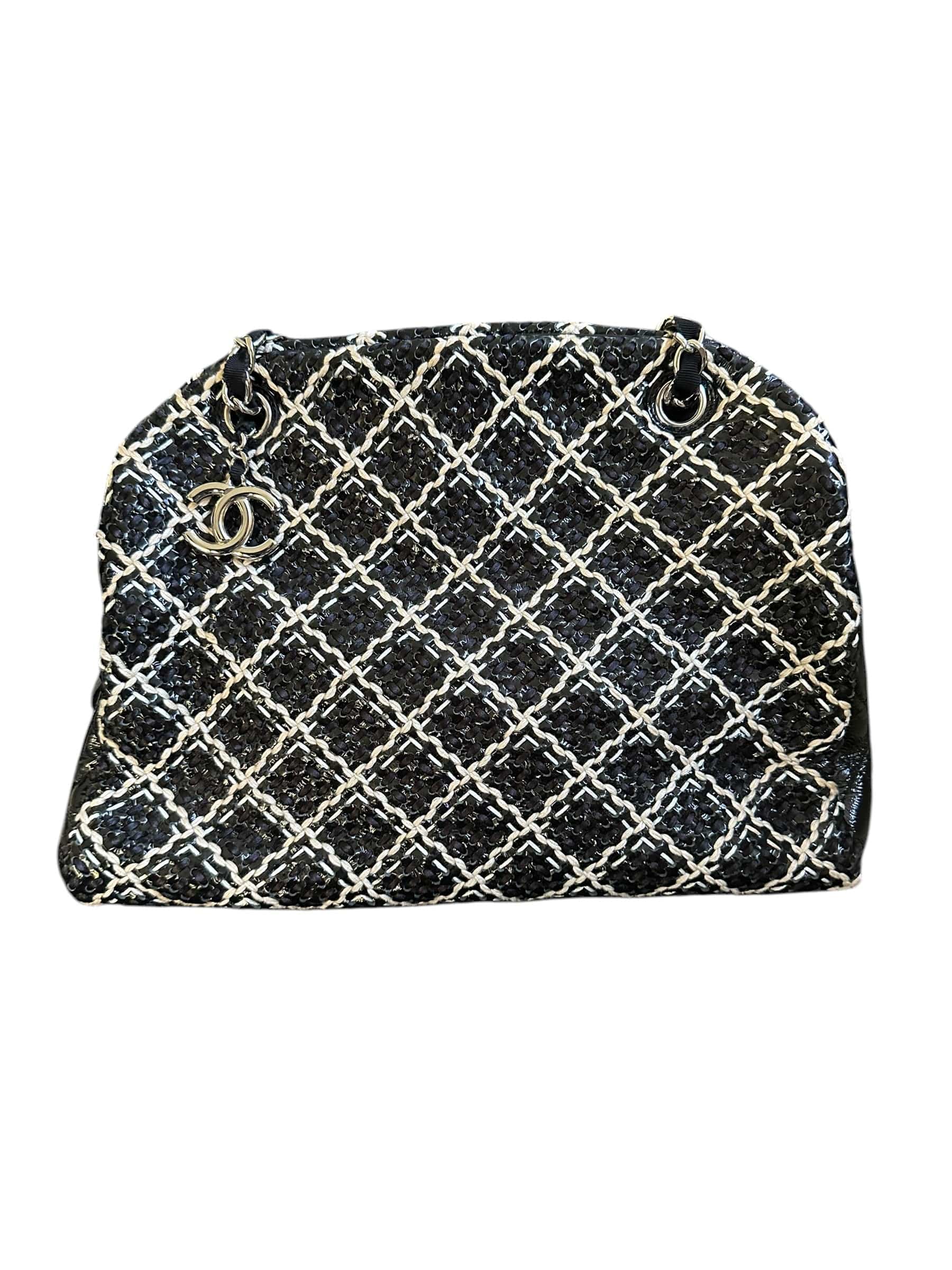 Chanel Chanel Black Tweed Bowler Bag
