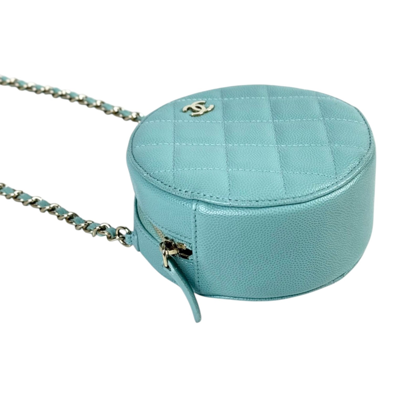 Chanel Chanel Blue Round Zip Chain Bag