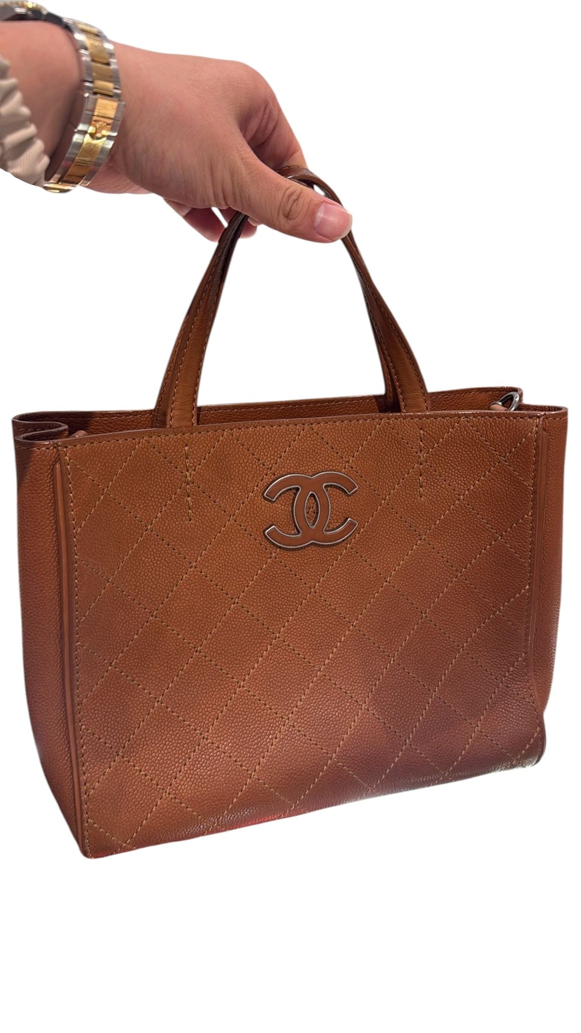 Chanel Chanel Brown Tone Logo Tote