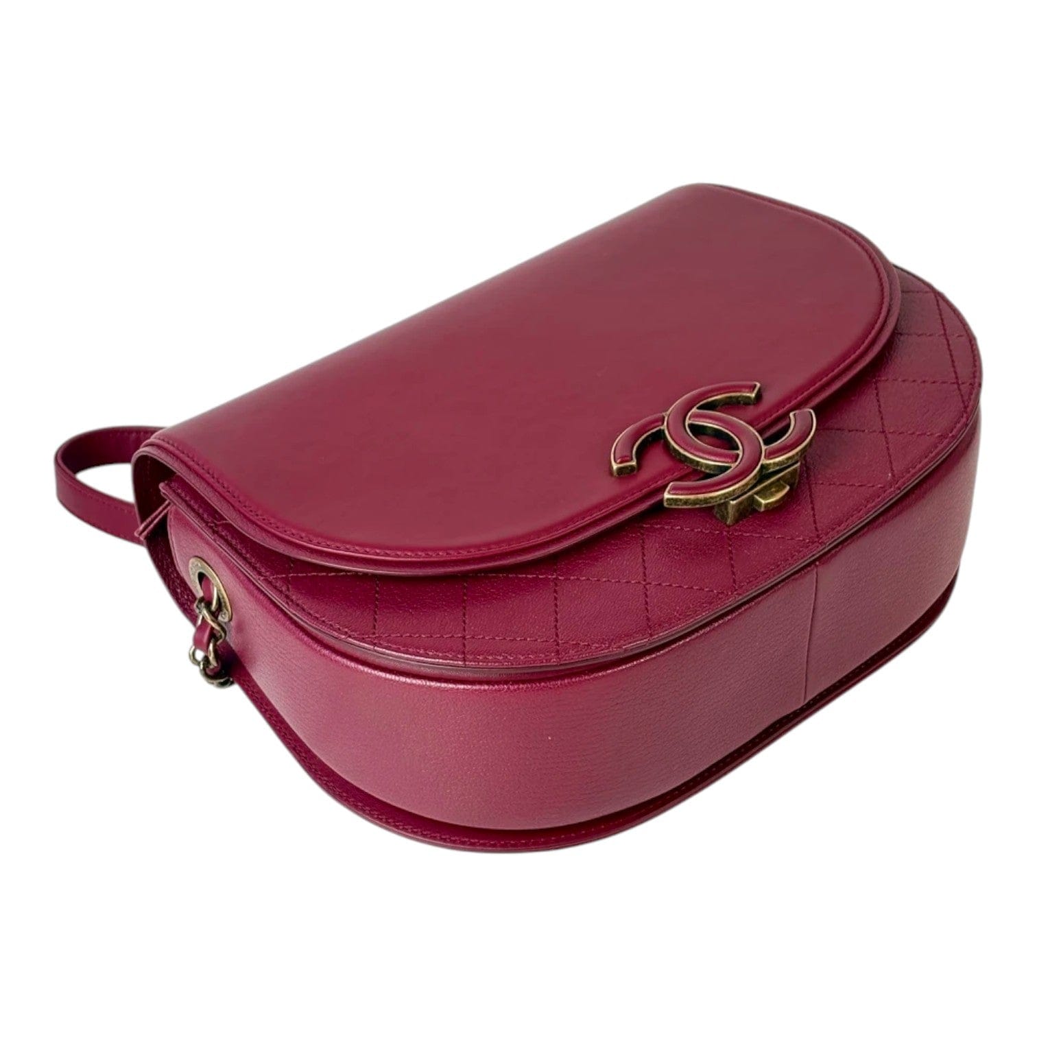 Chanel Chanel Burgundy CoCo Curve Top Handle with Chain Strap Bag