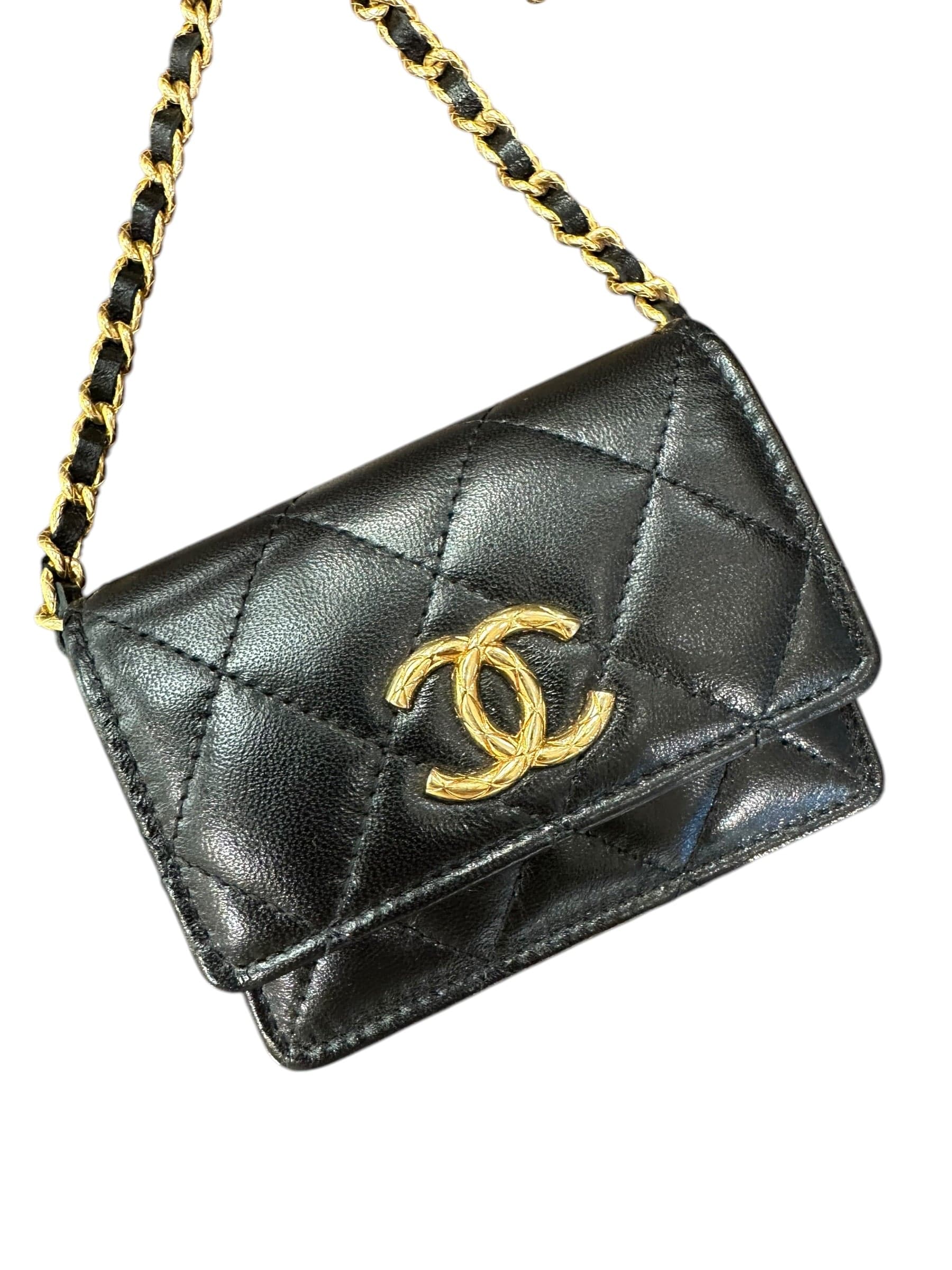 Chanel Chanel Card Holder with Chain to Crossbody and with GHW 23C