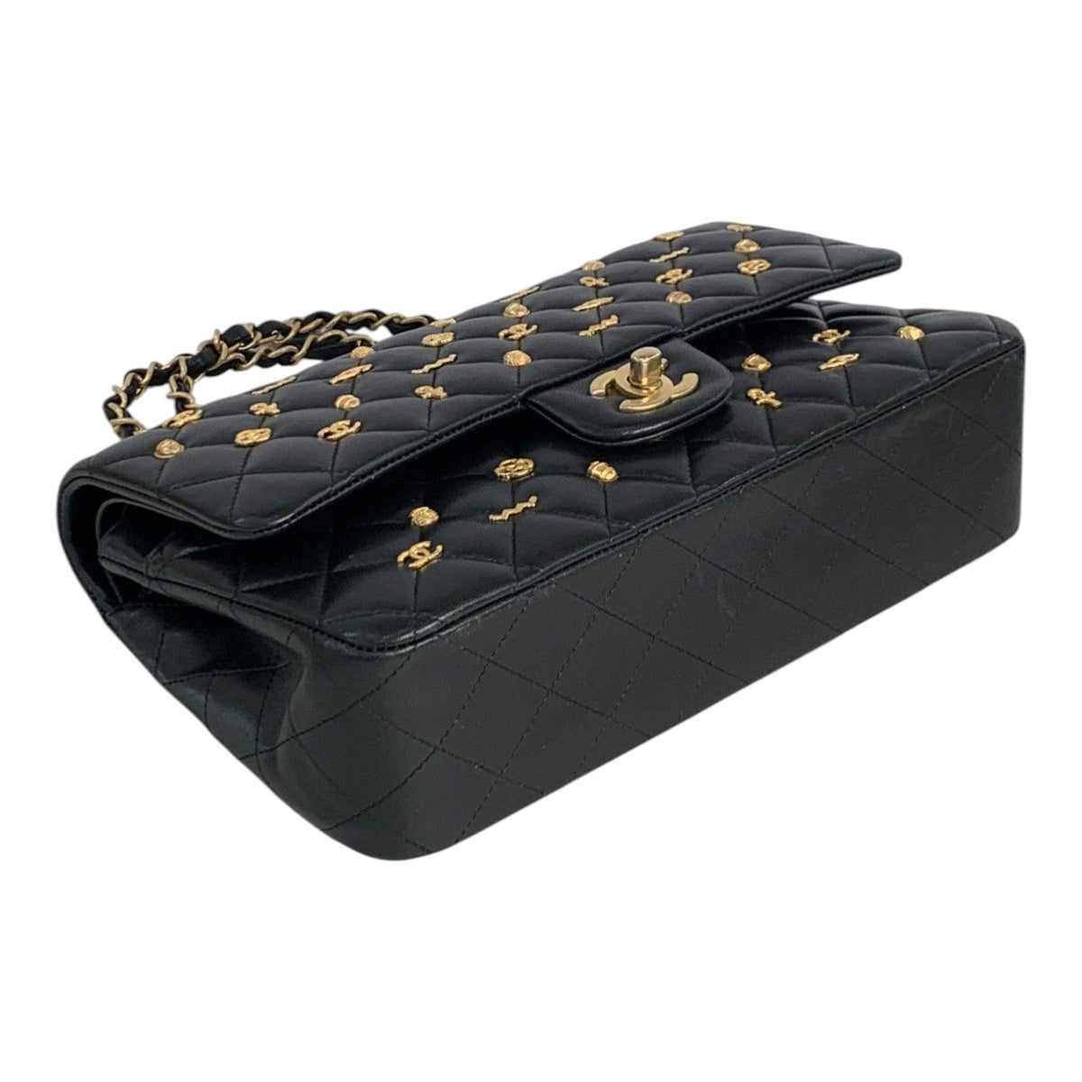 Chanel Chanel Classic Flap Black Medium Bag with Charms