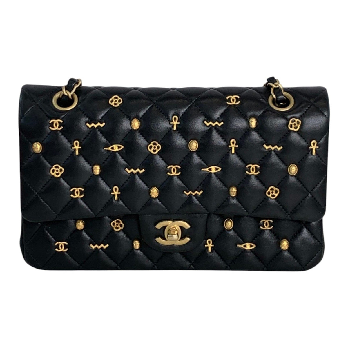 Chanel Chanel Classic Flap Black Medium Bag with Charms